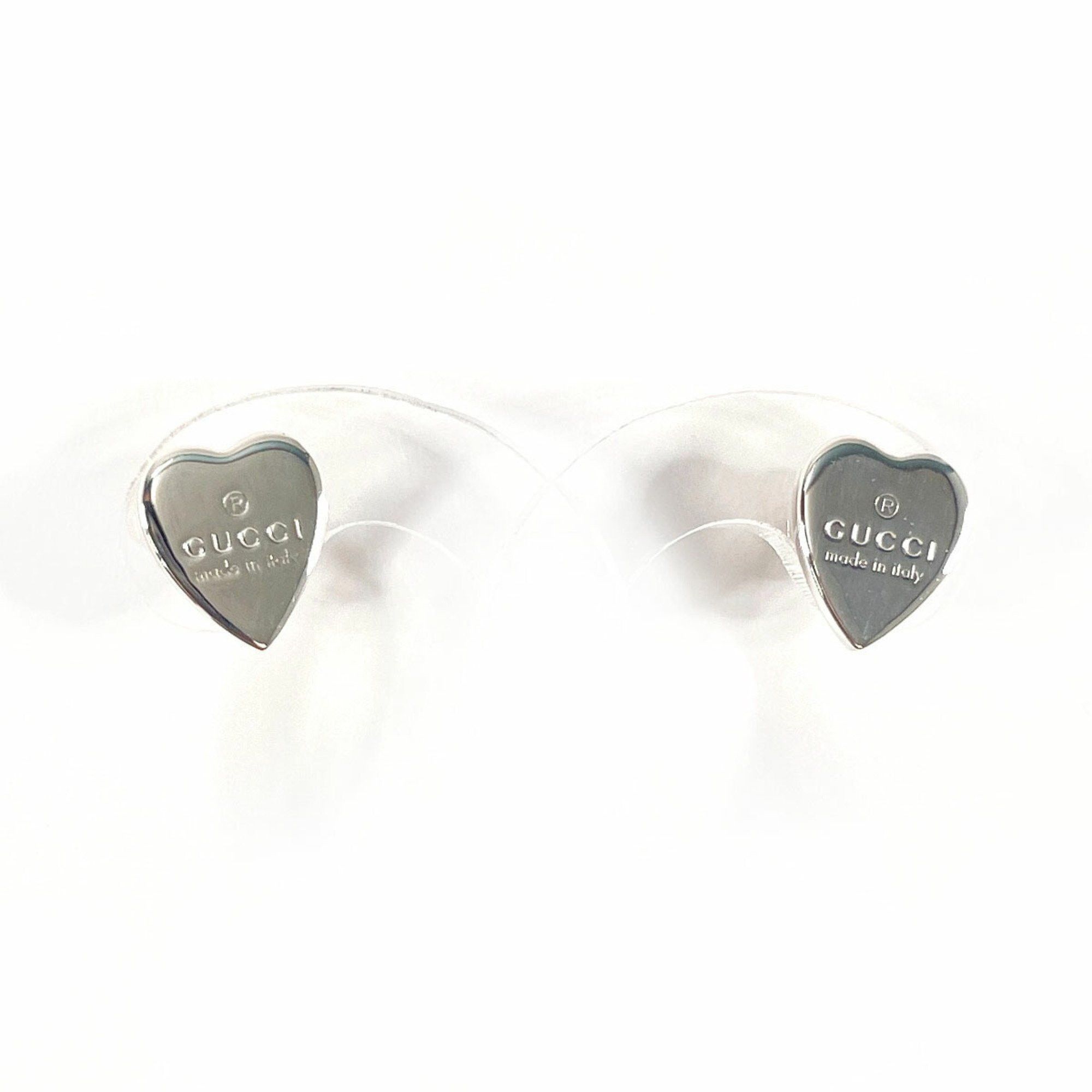 GUCCI Trademark Heart Shape 223990 J8400 8106 Earrings Silver 925