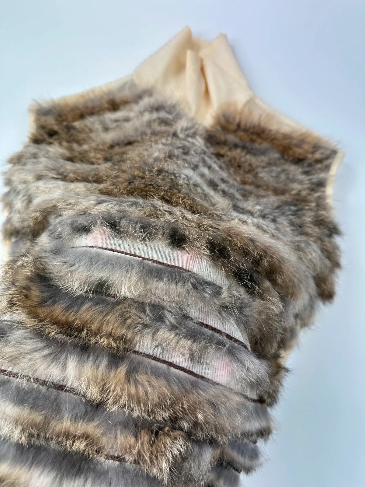 Gianfranco Ferre GianFranco Ferre Early 00’s Sleeveless Top Beige Fur & Mesh Size S / US 4 / IT 40 - 5 Thumbnail