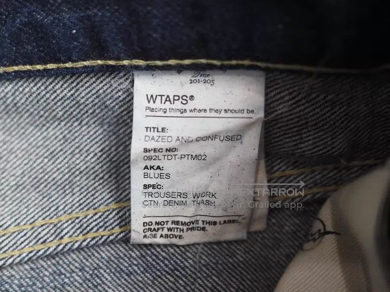 Wtaps WTAPS size L Swear Word Detail Blue Washed Denim Jeans Size US 27 - 9 Thumbnail