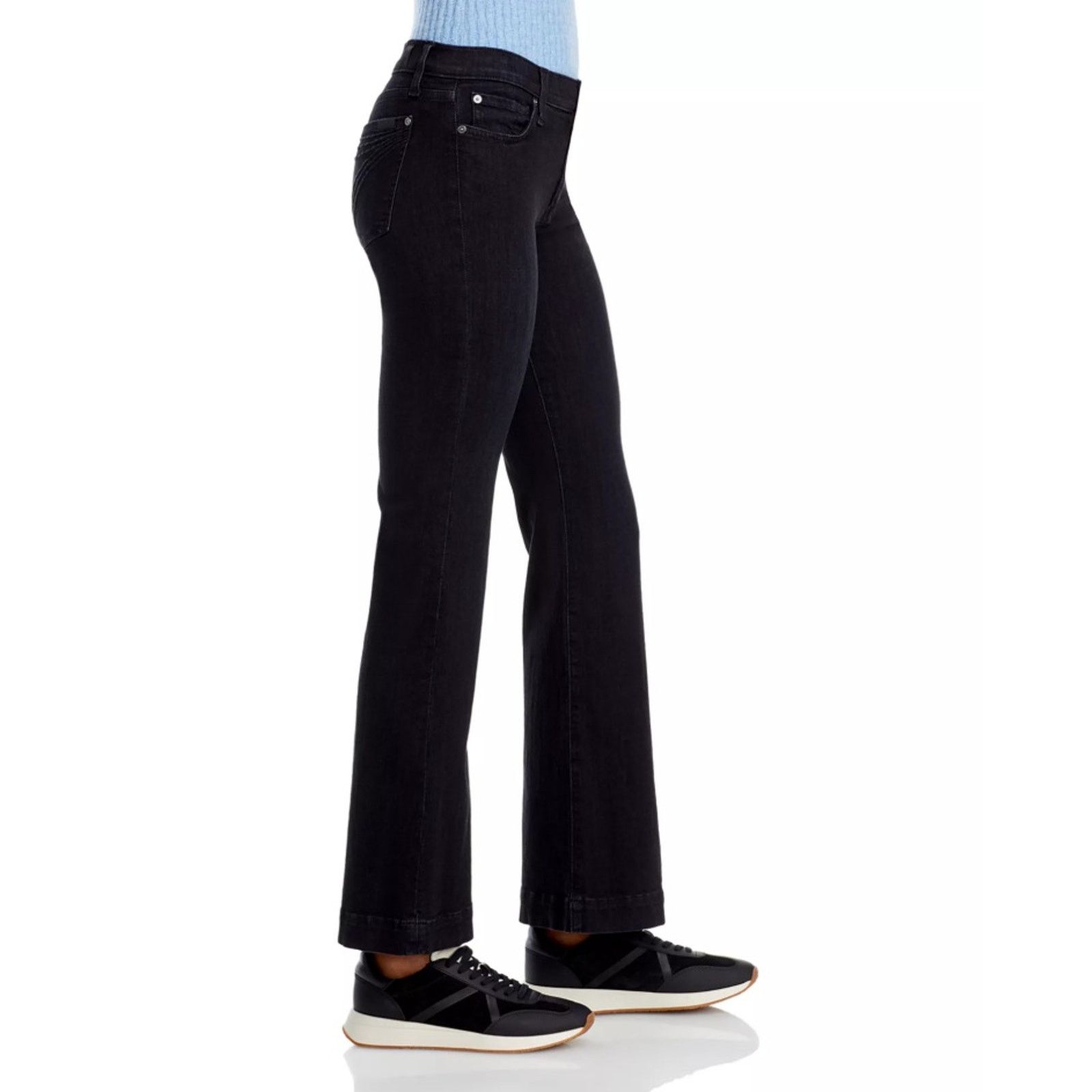 7 For All Mankind 7 For All Mankind Women Black Low Rise Flare Jeans Size 27 Size 27" / US 4 / IT 40 - 3 Thumbnail