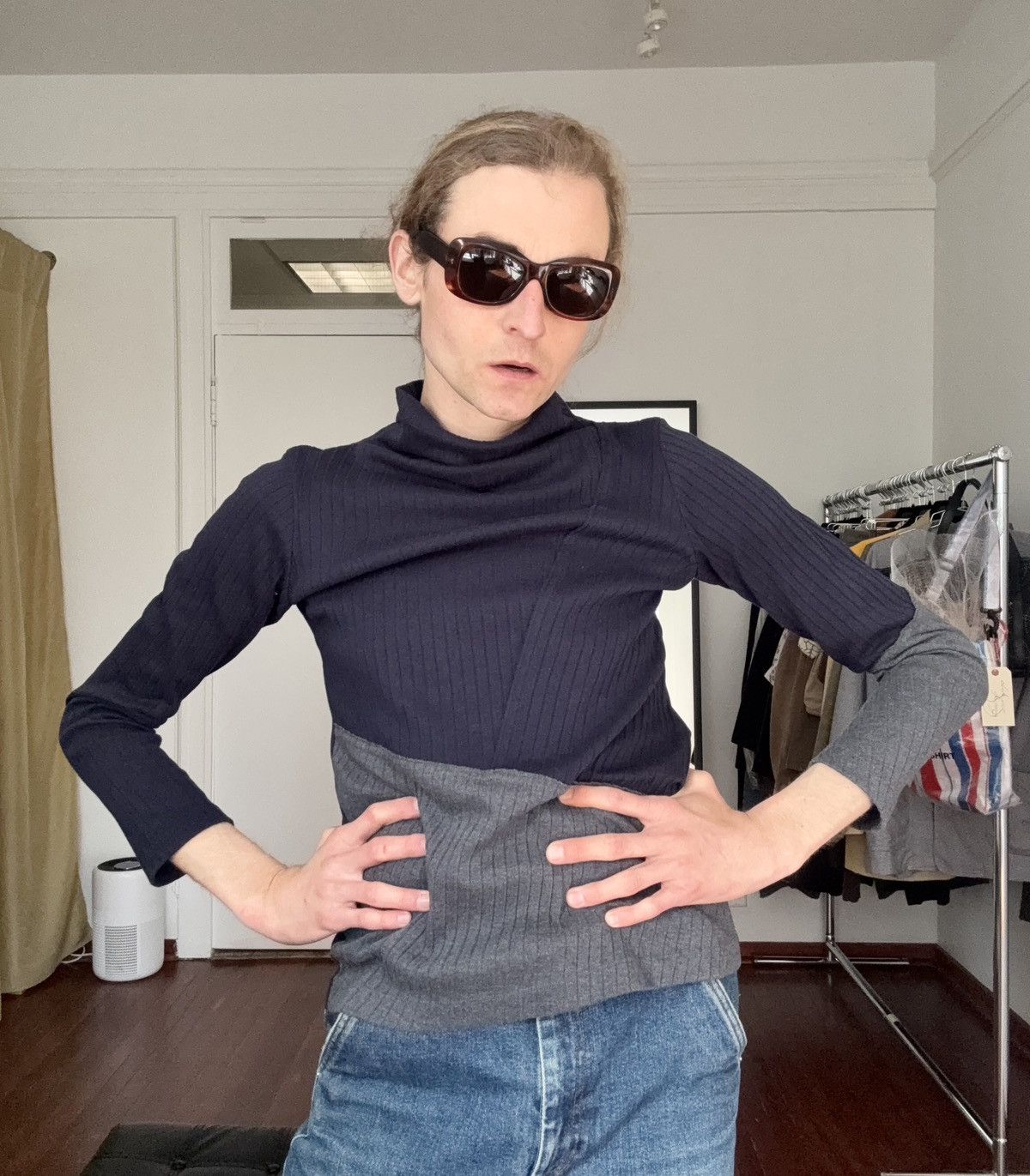 Yohji Yamamoto Y’S YOHJI YAMAMOTO AW2018 Pleated Asymmetric Mockneck Size US M / EU 48-50 / 2 - 17 Thumbnail