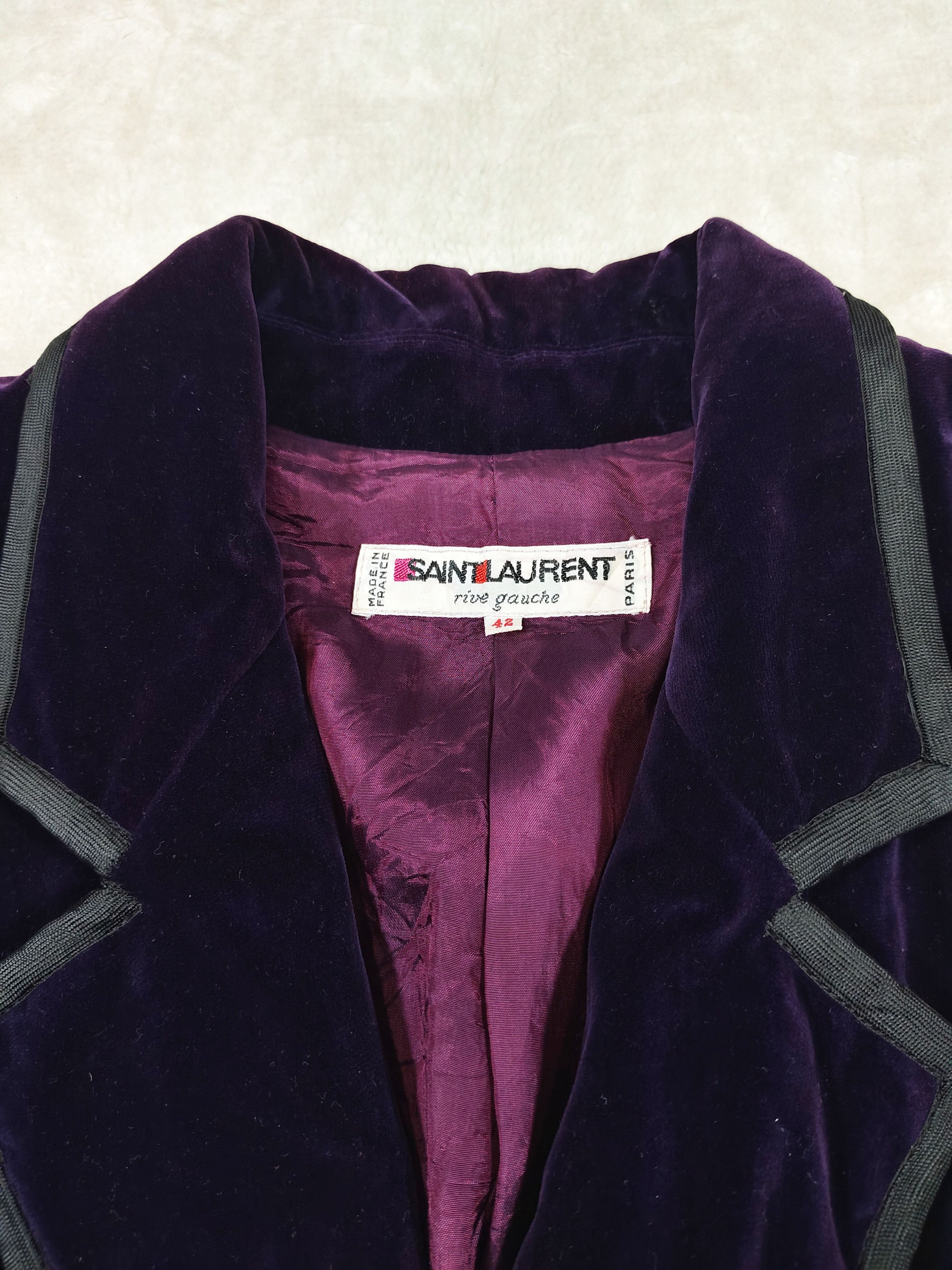 Saint Laurent Paris ARCHIVE📕 70s Saint Laurent Velvet Glam Rock Blazer Jacket Size L / US 10 / IT 46 - 6 Thumbnail