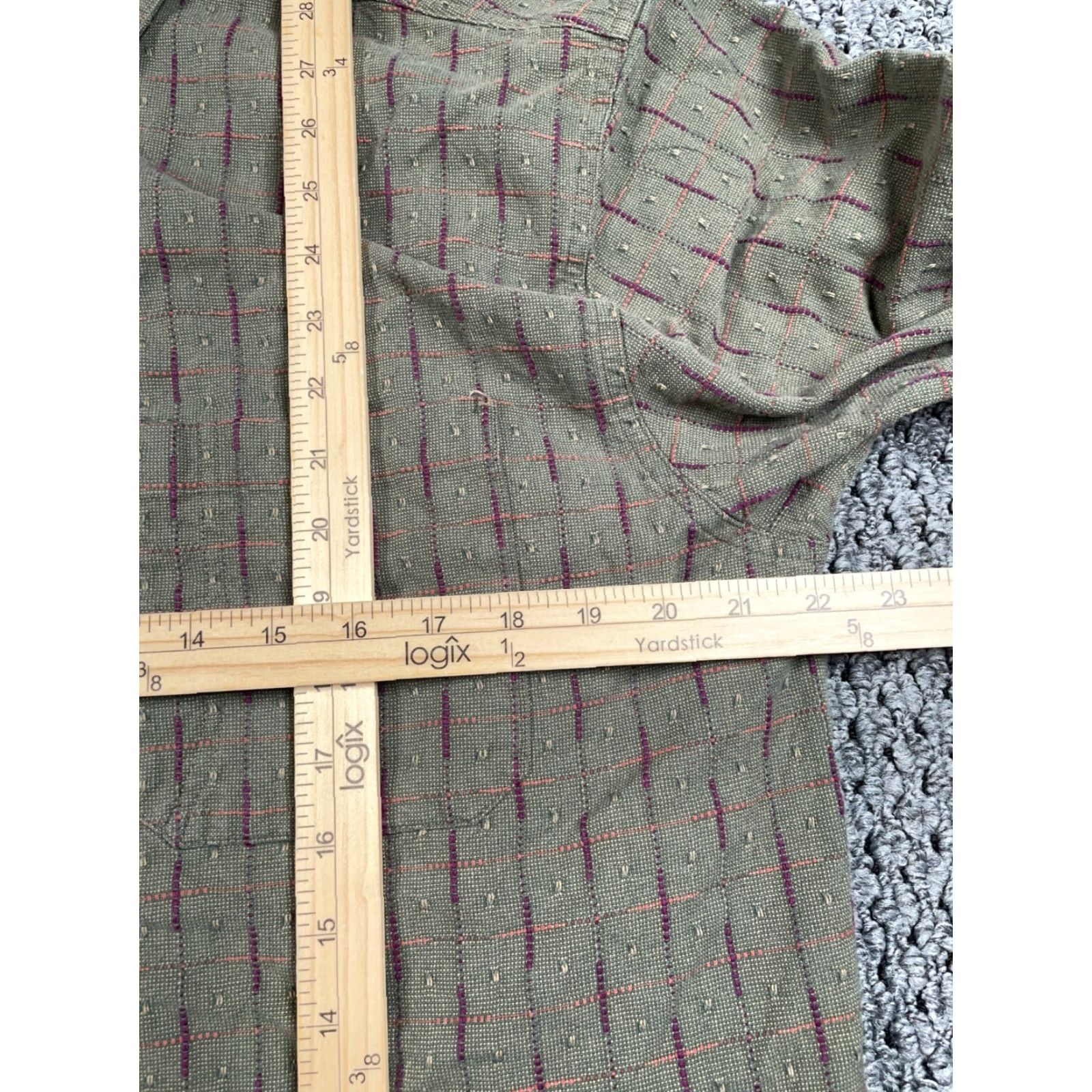 The Territory Ahead VINTAGE Territory Ahead Men's Large Shirt Casual Button-Up Check Pattern Cotton Green Orange Winter Fall Spring Size US L / EU 52-54 / 3 - 6 Thumbnail