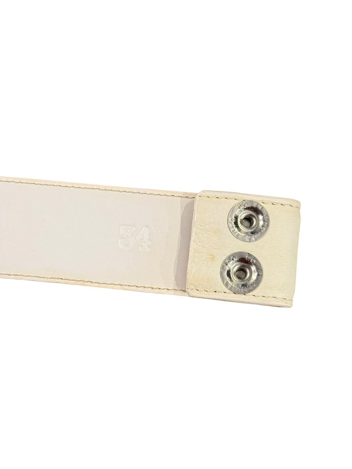 Chrome Hearts White Leather Belt Strap Size 34 - 7 Thumbnail