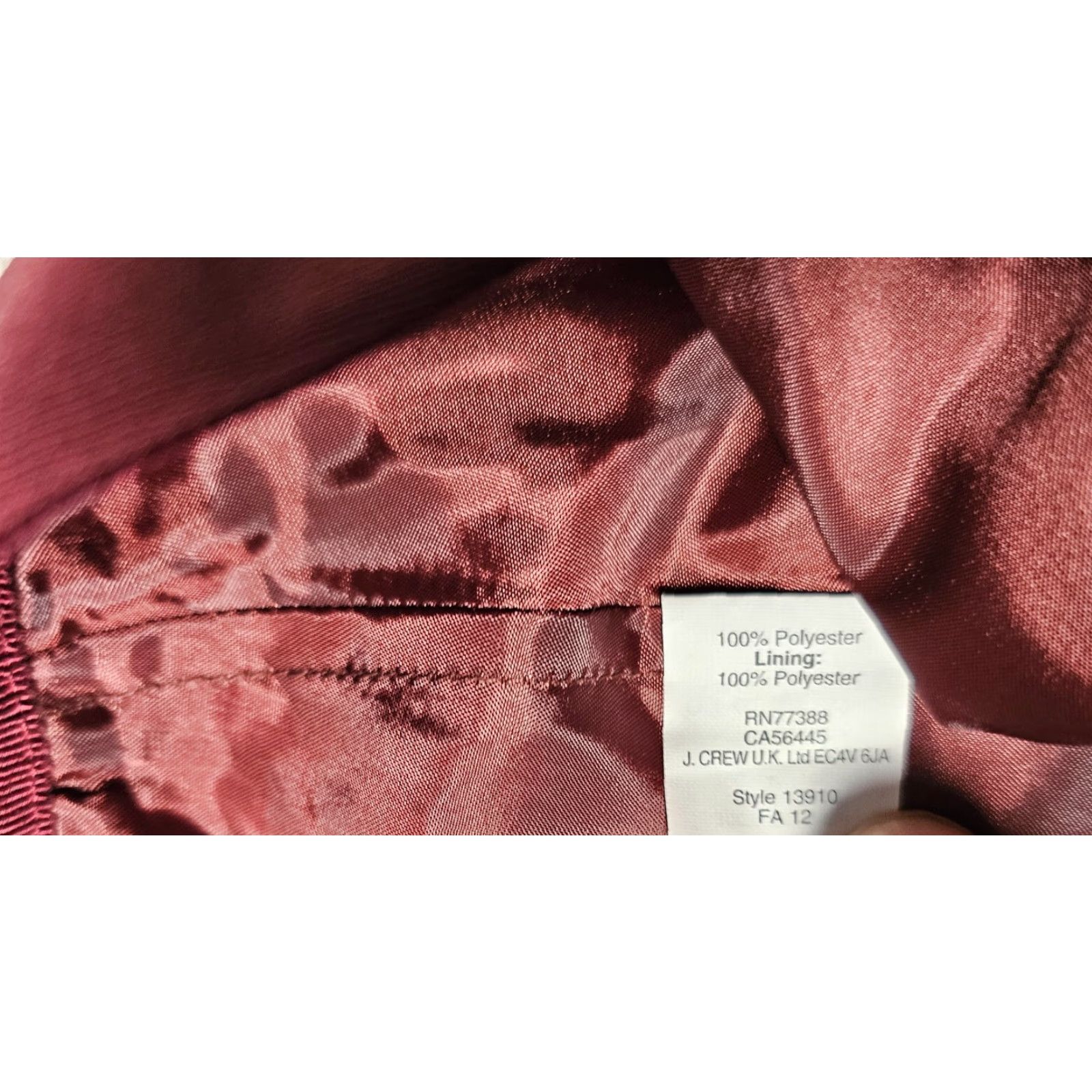 J.Crew J.CREW COLOR BLOCK PLEATED SKIRT SIZE 00 SIDE ZIPPER LINED SHORT MAROON NAVY POLYESTER JOB? Size 24" / US 00 / IT 34 - 3 Thumbnail
