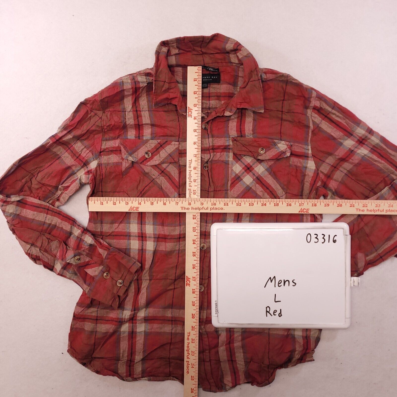 21 Men Twenty One Men Tartan Flannel Shirt Mens Size Large L Red Size US L / EU 52-54 / 3 - 7 Thumbnail