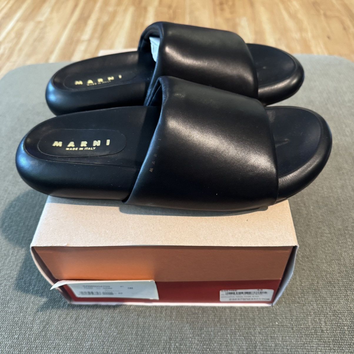 Black Marni Leather Sandals Size 43 / 10 NIB New In Box