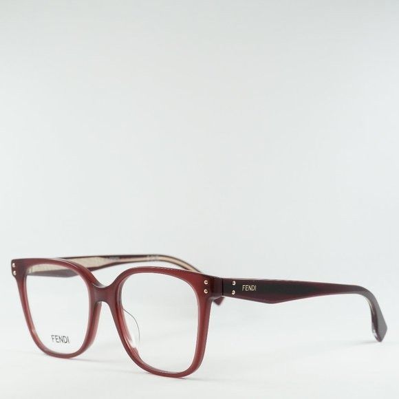 image of New Fendi Fe50004I 069 Milky Burgundy Eyeglasses in Red, Women's