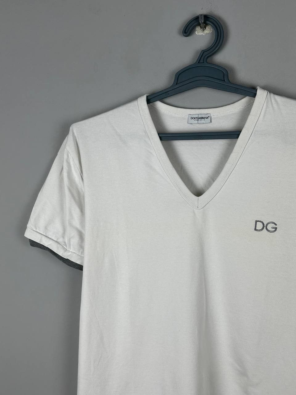 Dolce & Gabbana Dolce & Gabbana V Neck Logo White T-Shirt Size US M / EU 48-50 / 2 - 3 Thumbnail