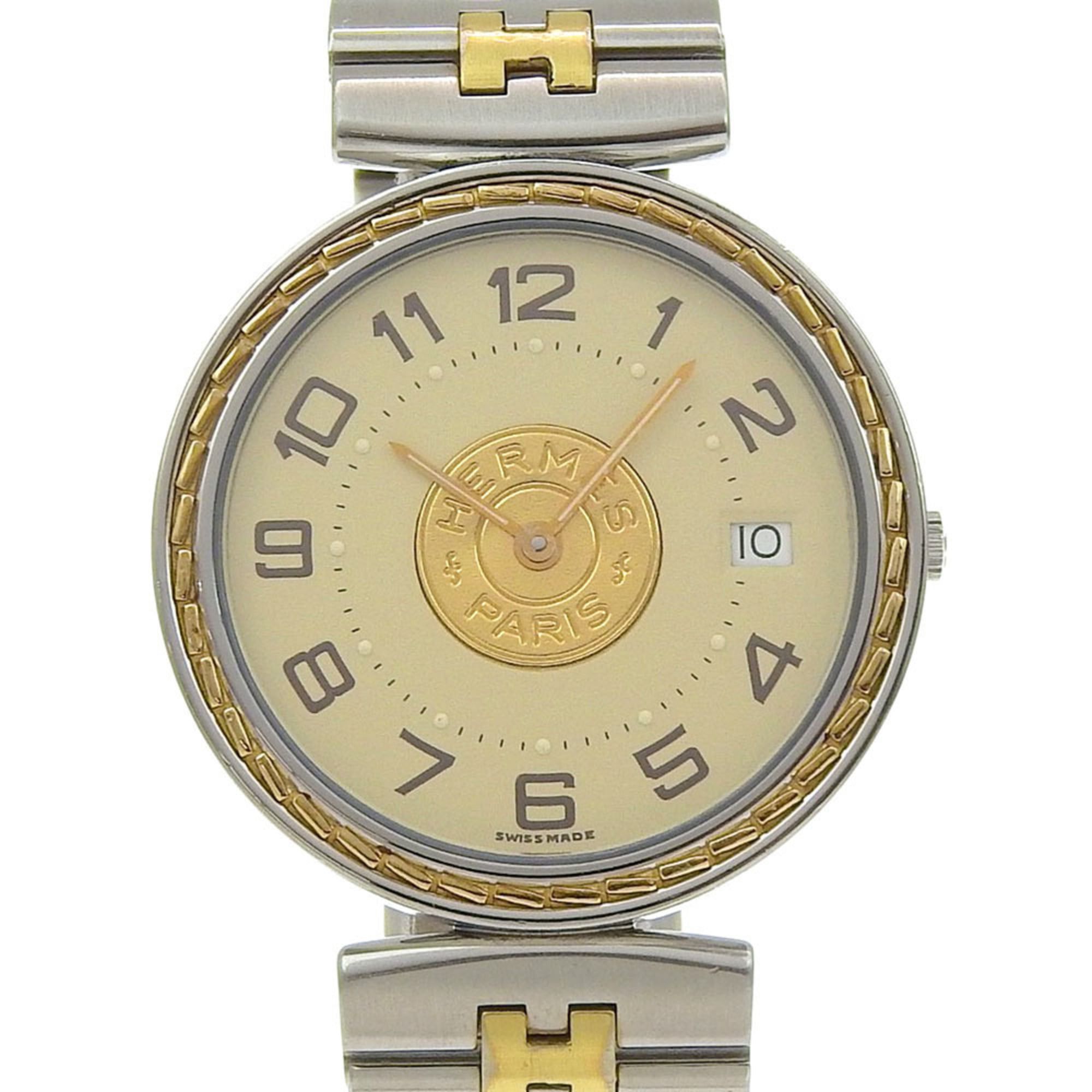Hermes Hermès Serie watch, stainless steel, quartz movement, analog display, ivory dial, unisex Size ONE SIZE - 1 Thumbnail