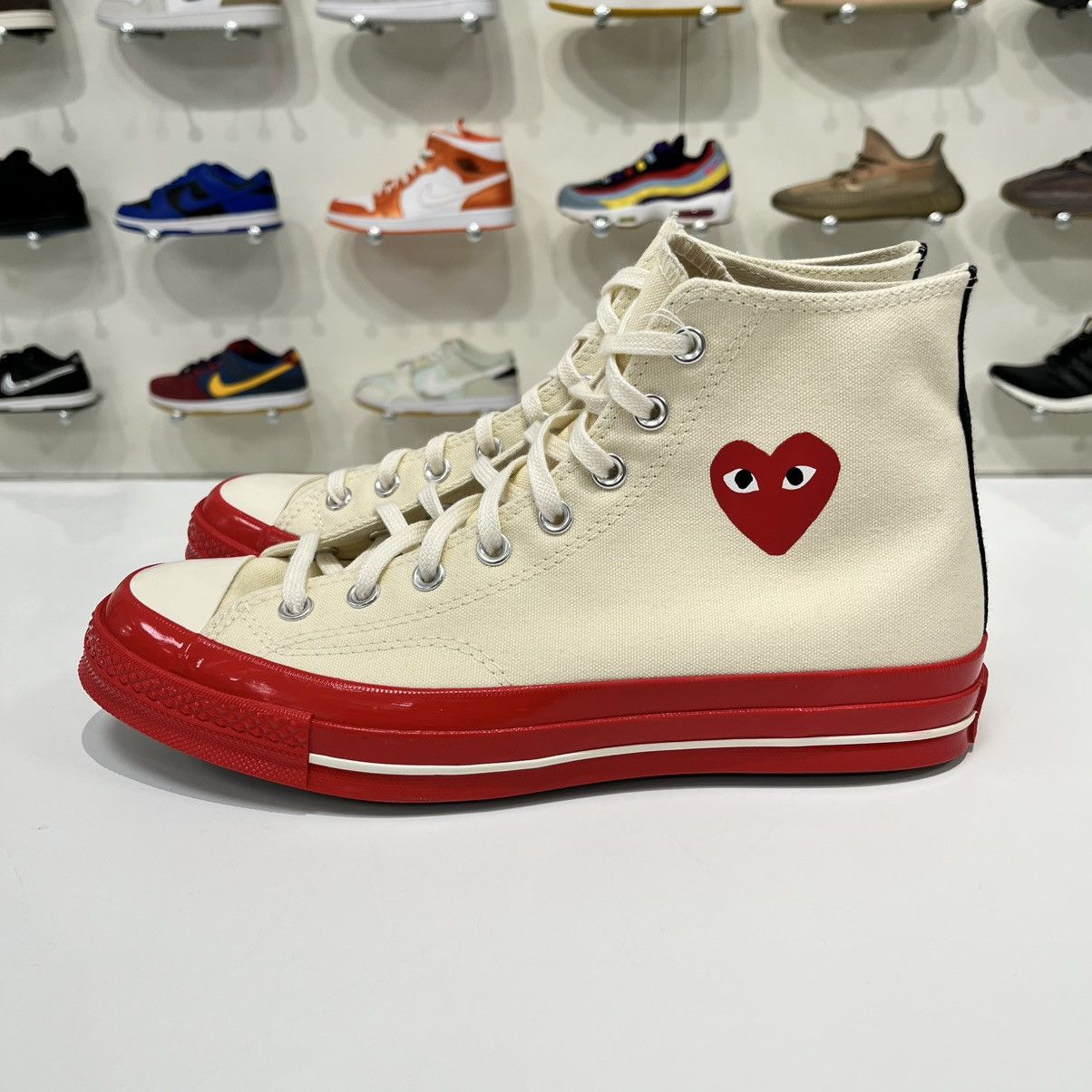 Comme des Garcons × Converse Converse Chuck Taylor All Star 70 Hi x CDG Play Red Midsole Size US 10 / EU 43 - 3 Thumbnail