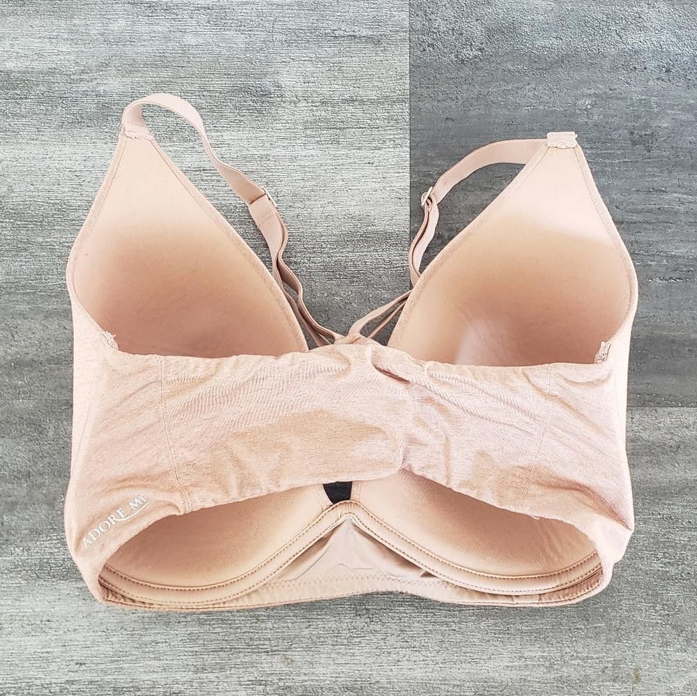 Designer Nude Heathered Adore Me Racerback Bra Size ONE SIZE - 2 Thumbnail