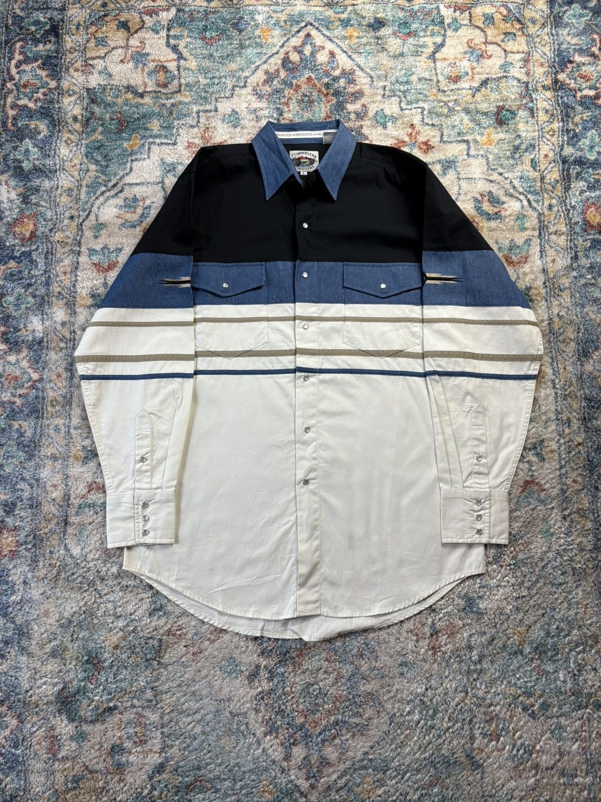 Vintage Vintage Cumberland Outfitter Striped Pearl Snap Shirt Large Size US L / EU 52-54 / 3 - 1 Thumbnail