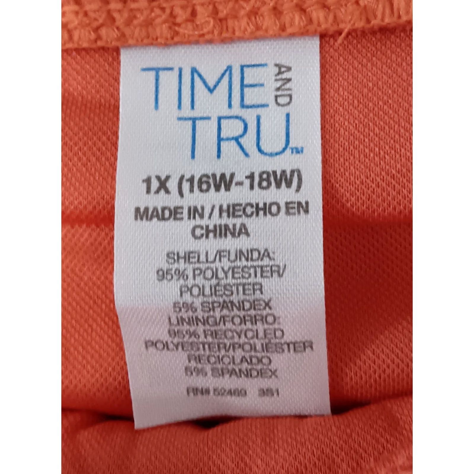 Vintage Time Tru Swim Bottom Womens 1X 16W-18W Orange High Waist Bikini Textured Ribbed Bottom Size 40" / US 18 - 5 Thumbnail