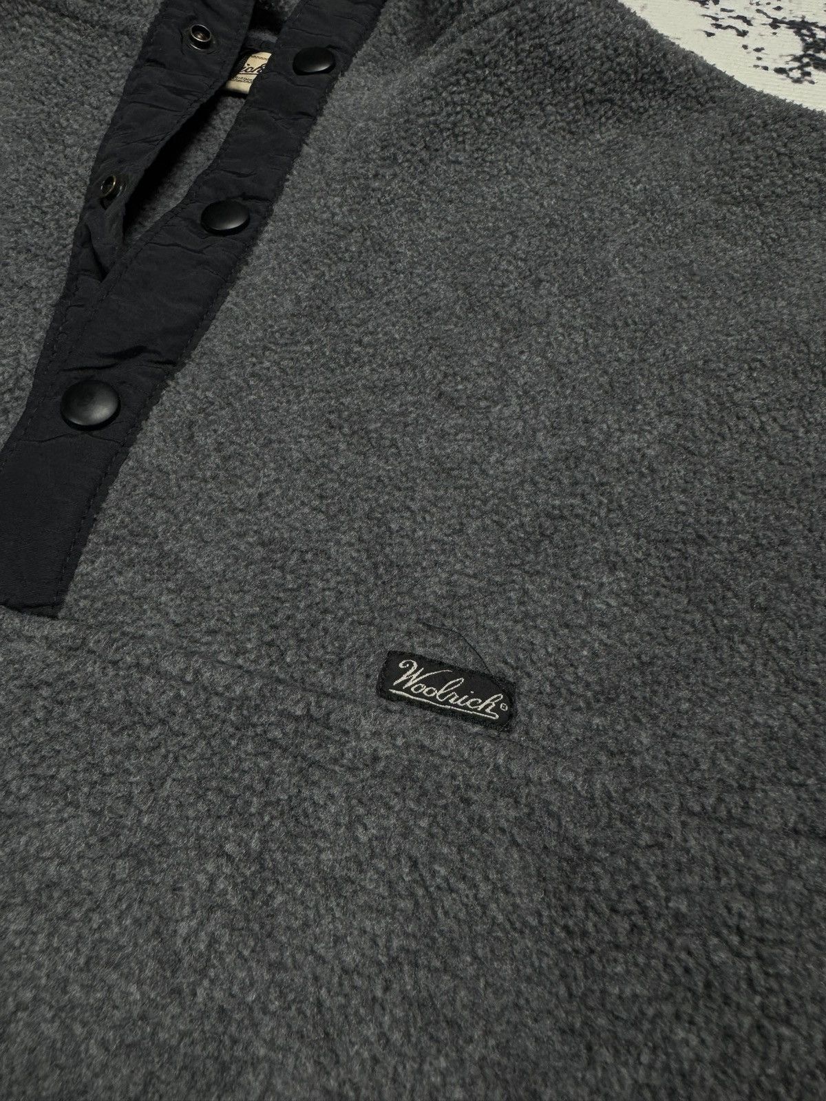 Vintage × Woolrich Woolen Mills Vintage Woolrich Fleece Button Neck Grey XL Size US XL / EU 56 / 4 - 4 Thumbnail