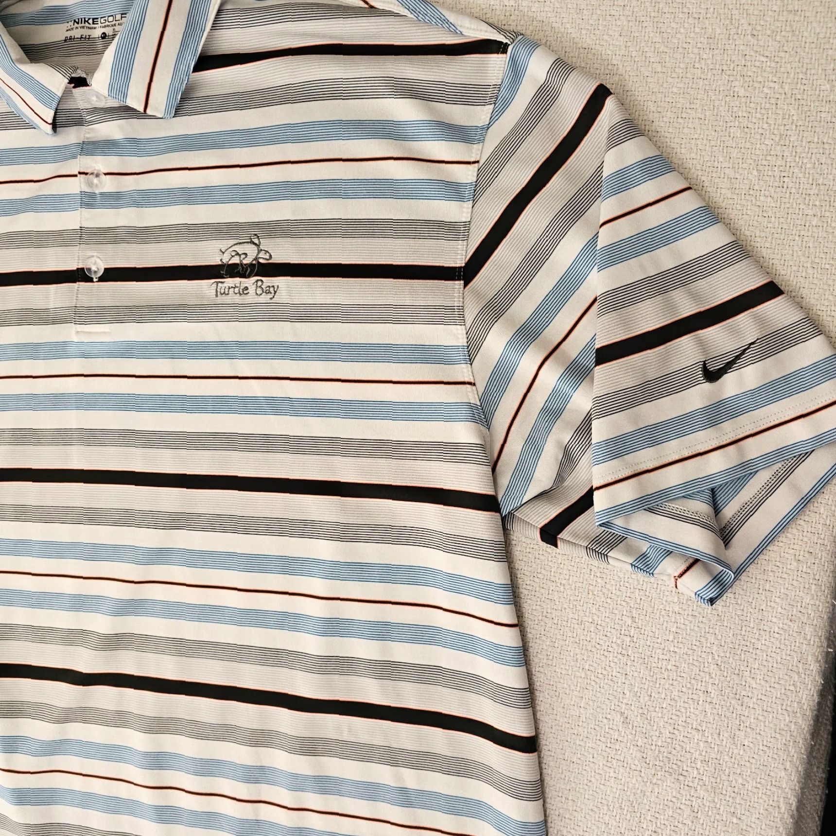 Nike Nike Shirt Men's XL White Stripe Multicolor Dri-Fit Performance Polo Golf Size US XL / EU 56 / 4 - 4 Thumbnail