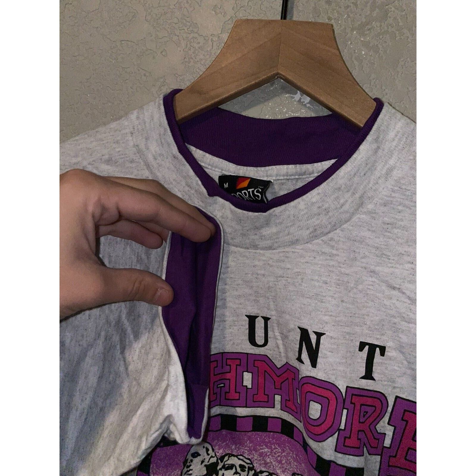 Signal Sport Vintage Mount Rushmore Shirt South Dakota Gray Purple Tee M Size US M / EU 48-50 / 2 - 7 Thumbnail
