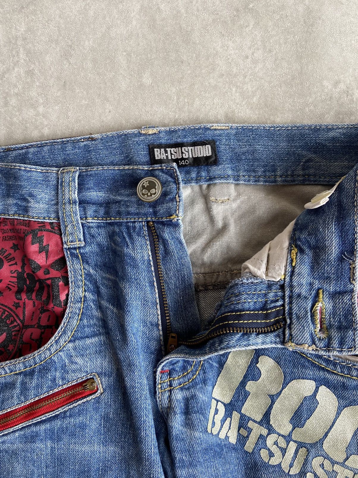 If Six Was Nine × Japanese Brand × Le Grande Bleu (L.G.B.) 💥BINDING OFFER💥Batsu Rock Studio Denim Pants Size US 29 - 5 Thumbnail