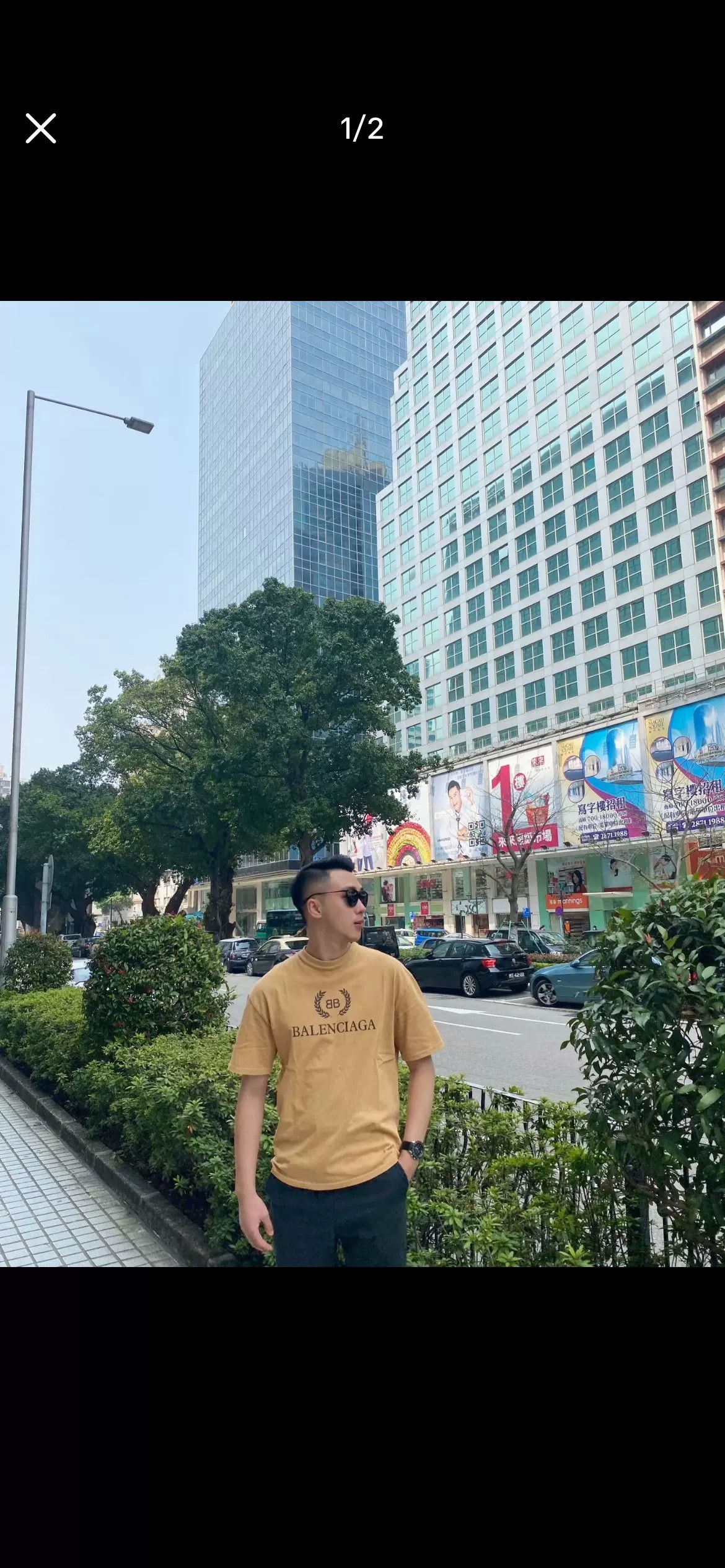 Balenciaga balenciaga short sleeve t-shirt in khaki Size US S / EU 44-46 / 1 - 6 Thumbnail