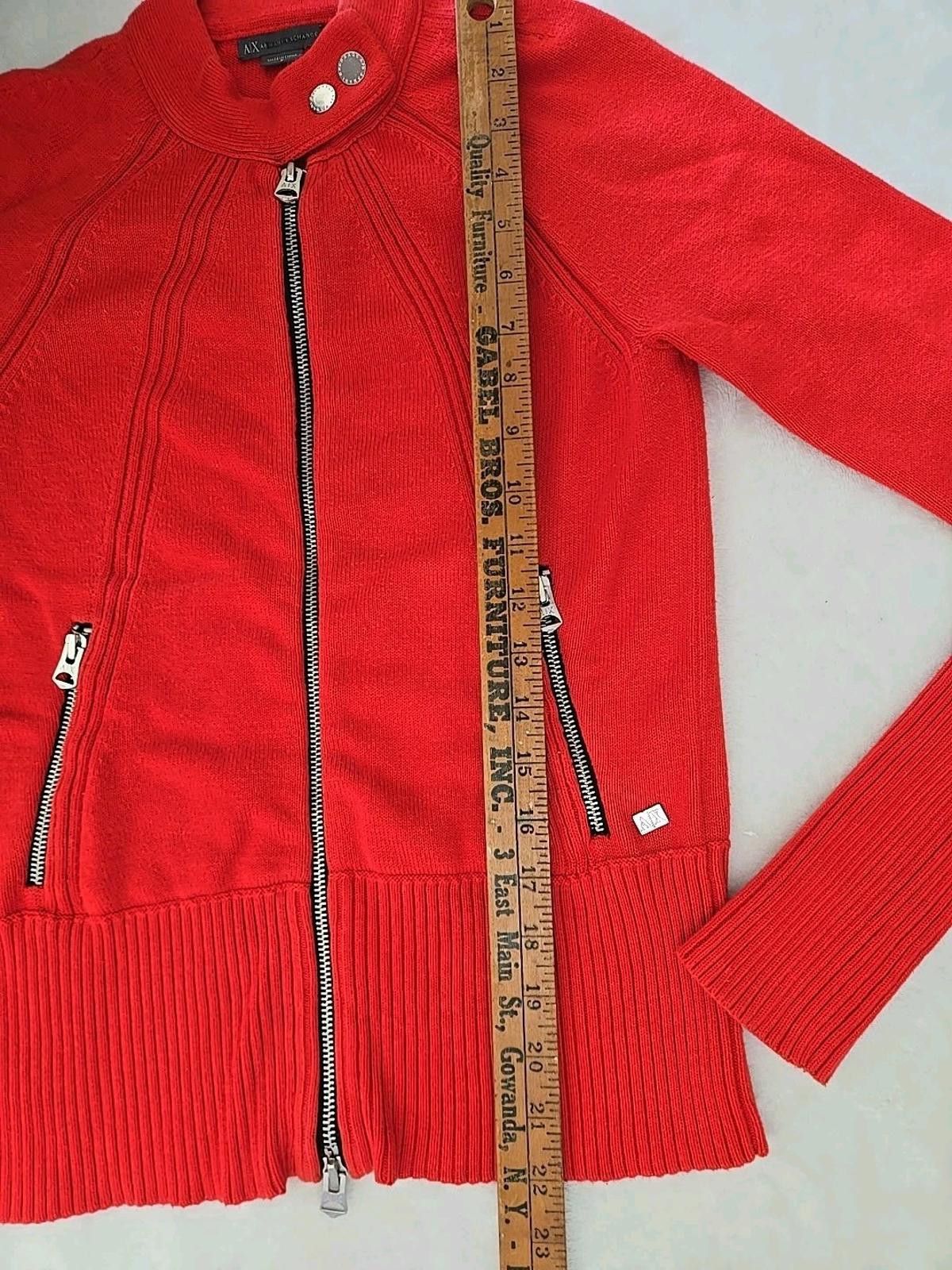 Armani Exchange Armani Exchange A|X Red Knit Zip Up Cardigan Sweater Jacket Size S / US 4 / IT 40 - 6 Thumbnail