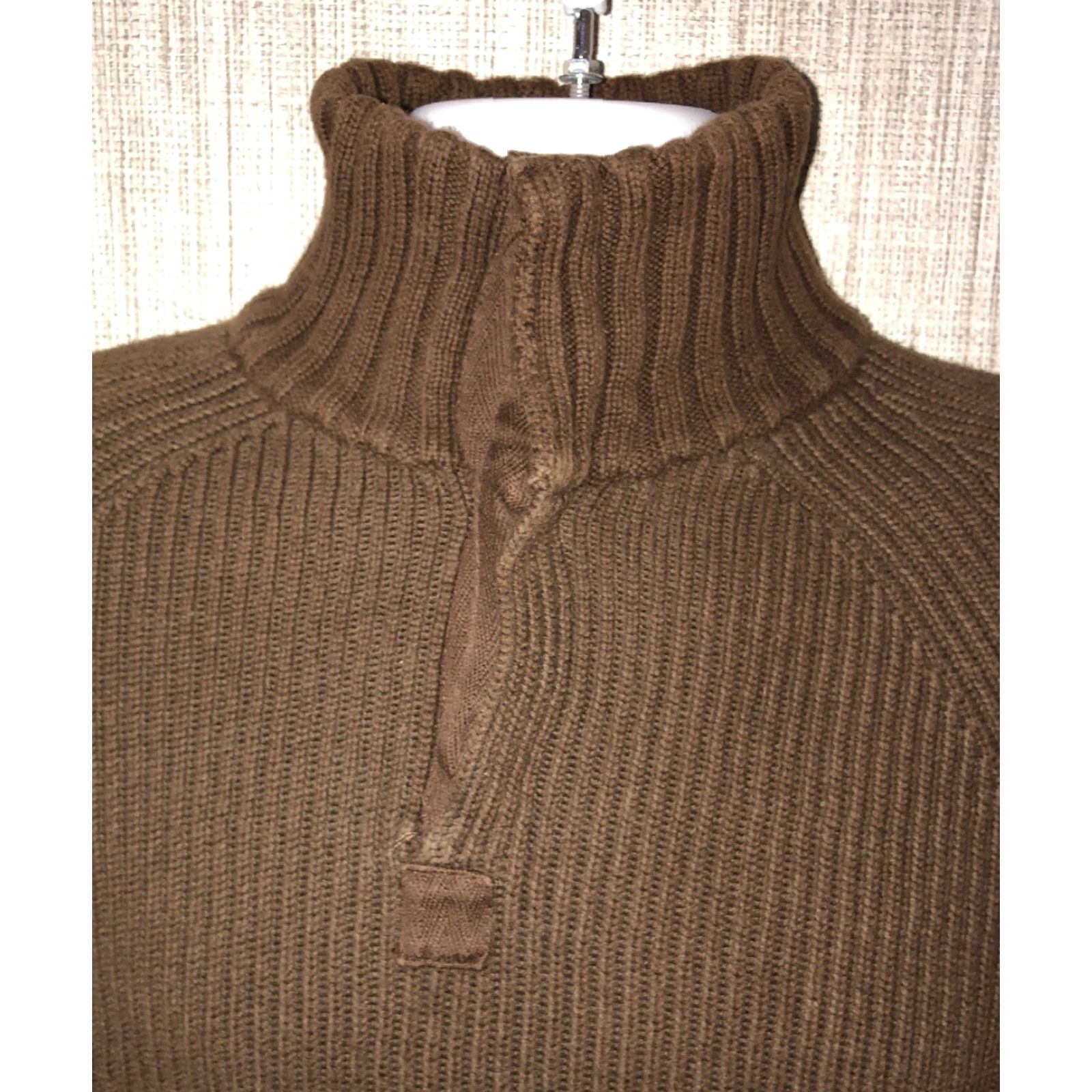 Lucky Brand VINTAGE Lucky Brand Men's Sweater 1/4 Button Up Long Sleeve Cotton Size XL Brown Size US XL / EU 56 / 4 - 3 Thumbnail