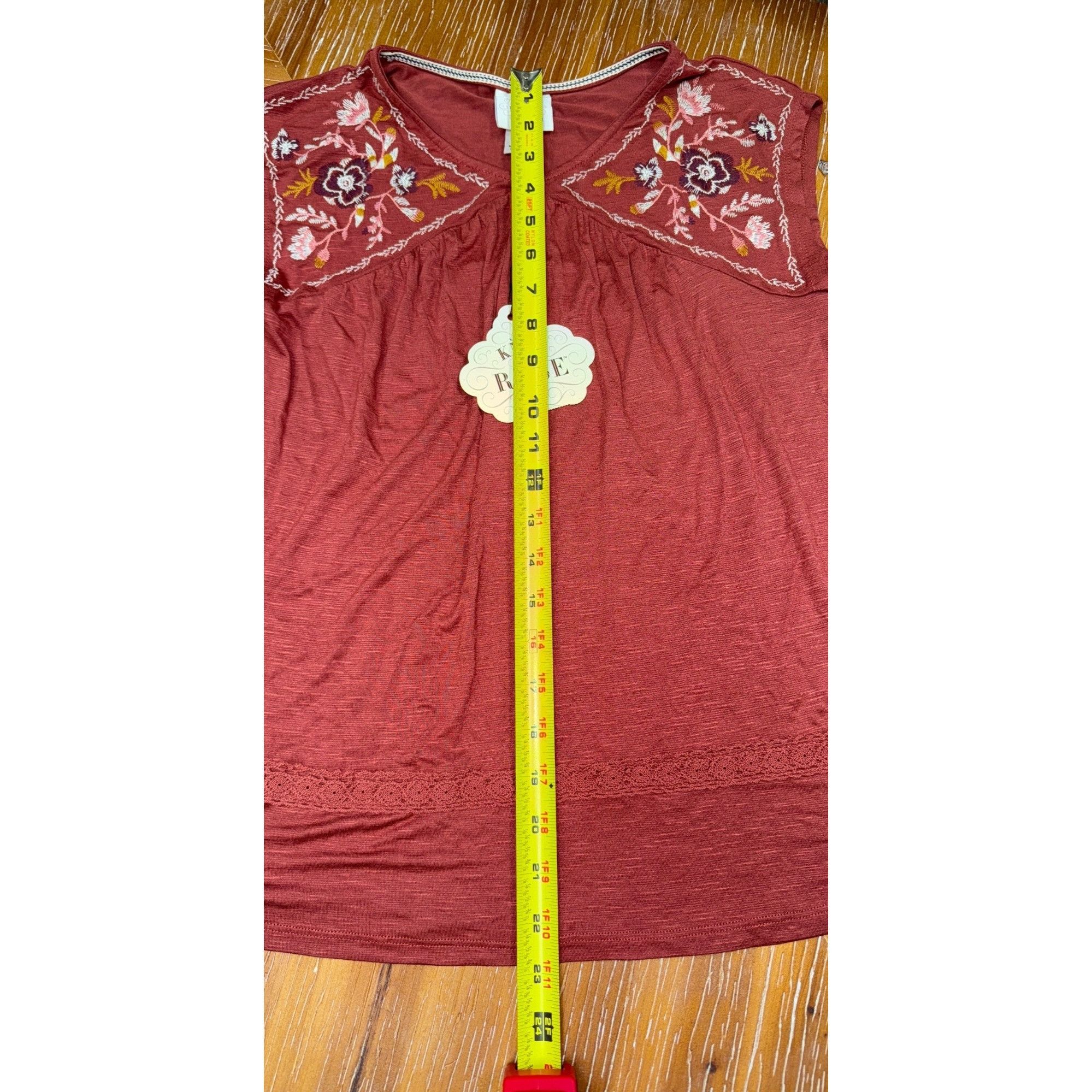 Other Knox Rose Embroidered Sleeveless Top XS Rayon/Spandex Blend Size XS / US 0-2 / IT 36-38 - 4 Thumbnail