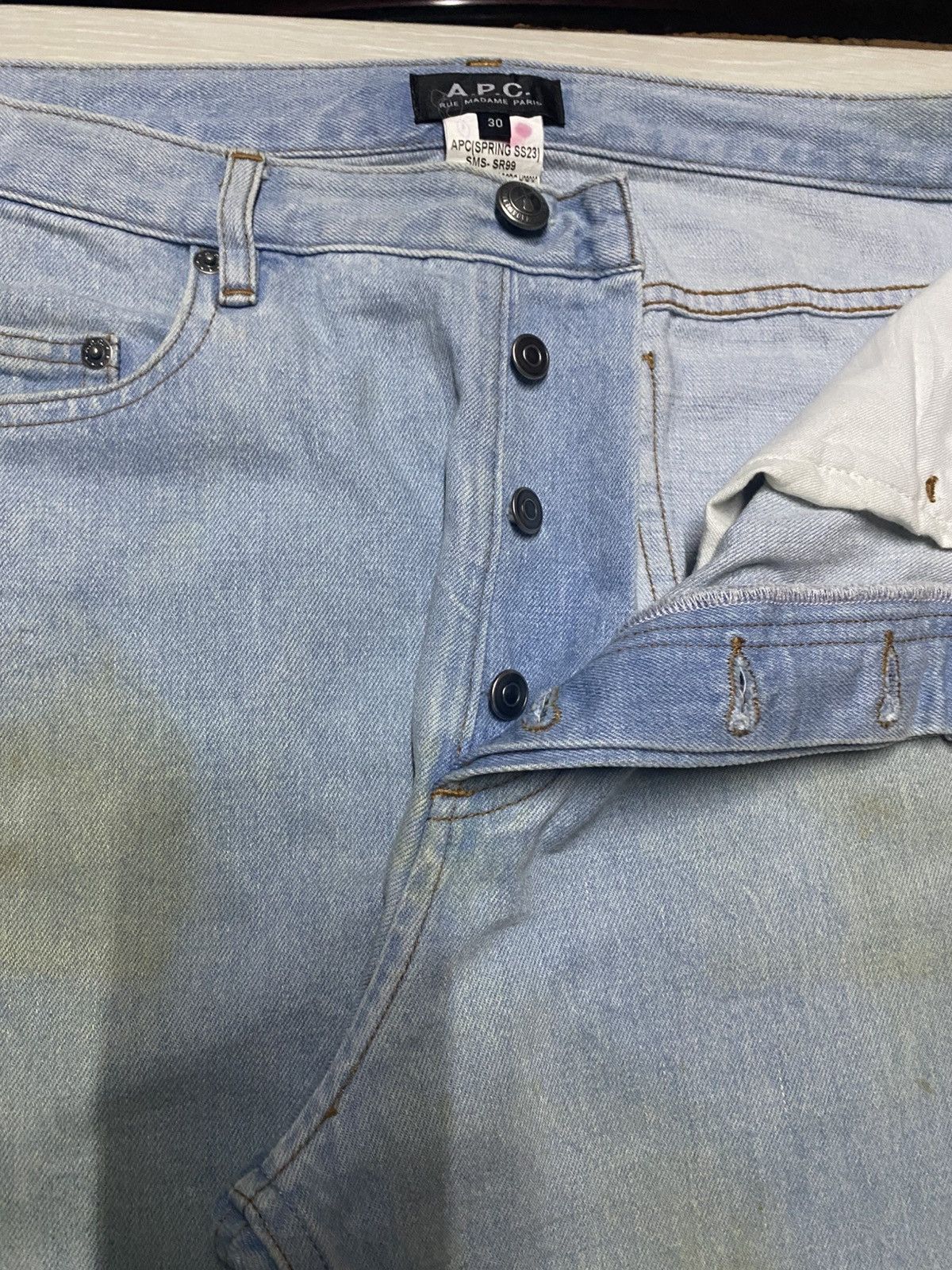 A.P.C. Vintage Apc Reu Madame Paris Light Wash Ripped Jeans Size US 32 / EU 48 - 12 Thumbnail
