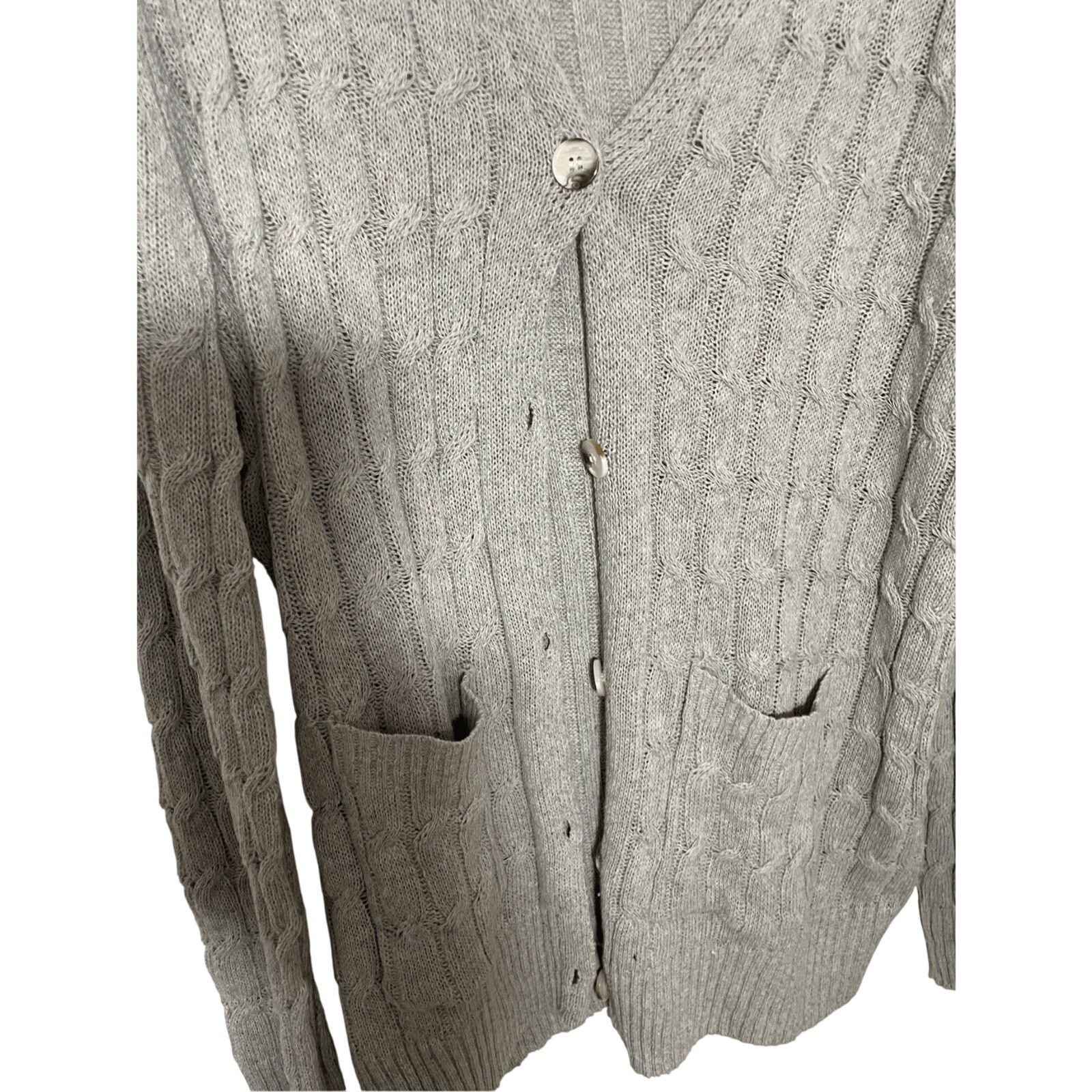 Other Grey Women's Unbranded Grandma Core Front Button Cardigan Size L / US 10 / IT 46 - 2 Thumbnail