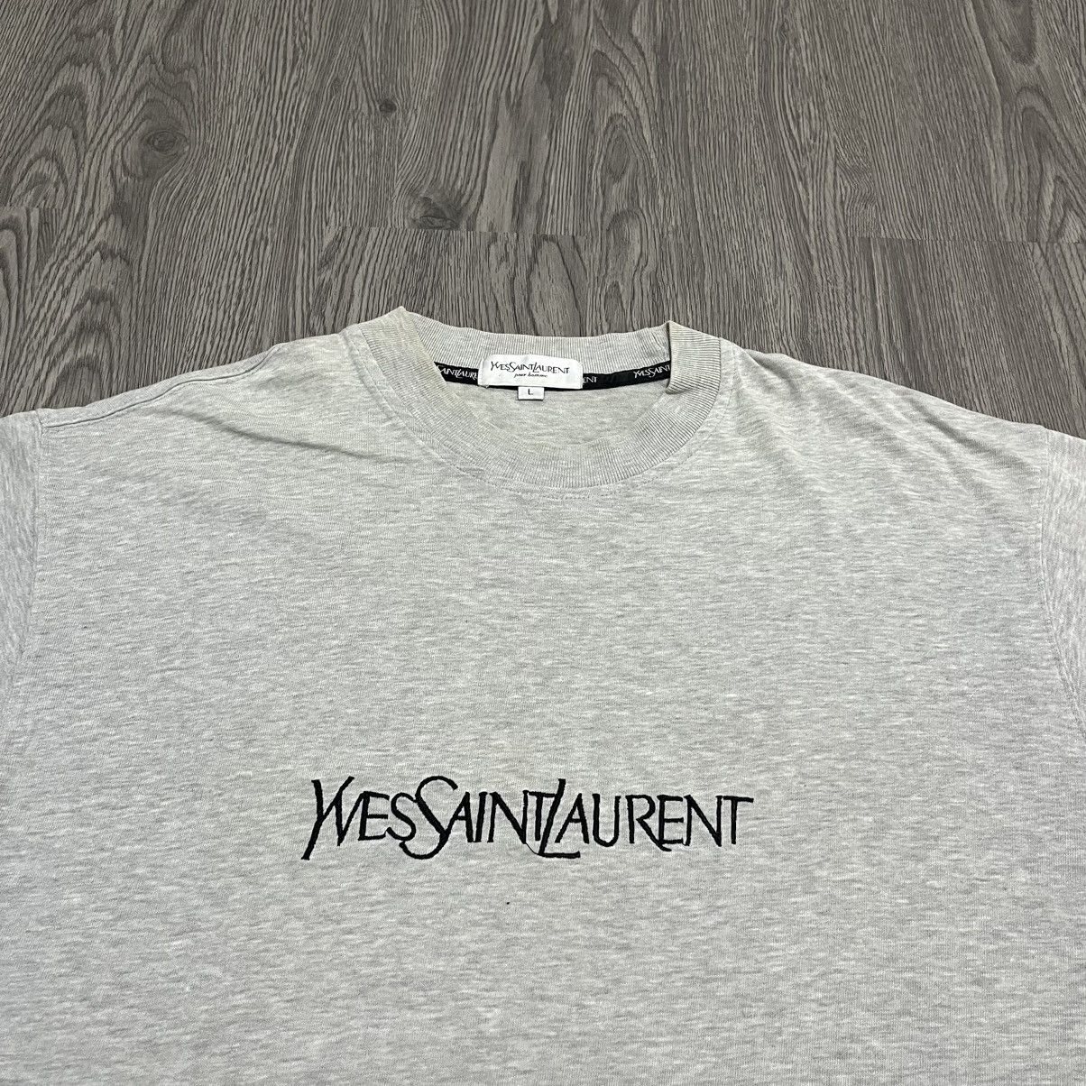 Yves Saint Laurent Vintage YSL Pour Homme Basic Font T-Shirt Size US L / EU 52-54 / 3 - 2 Thumbnail