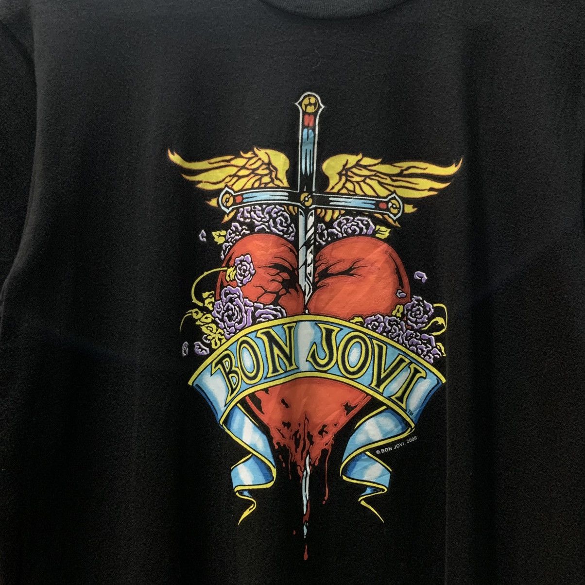 Bon Jovi × Vintage Bon Jovi “Heart & Dagger” Tour Tee 2008 Double Sided Size US M / EU 48-50 / 2 - 3 Thumbnail