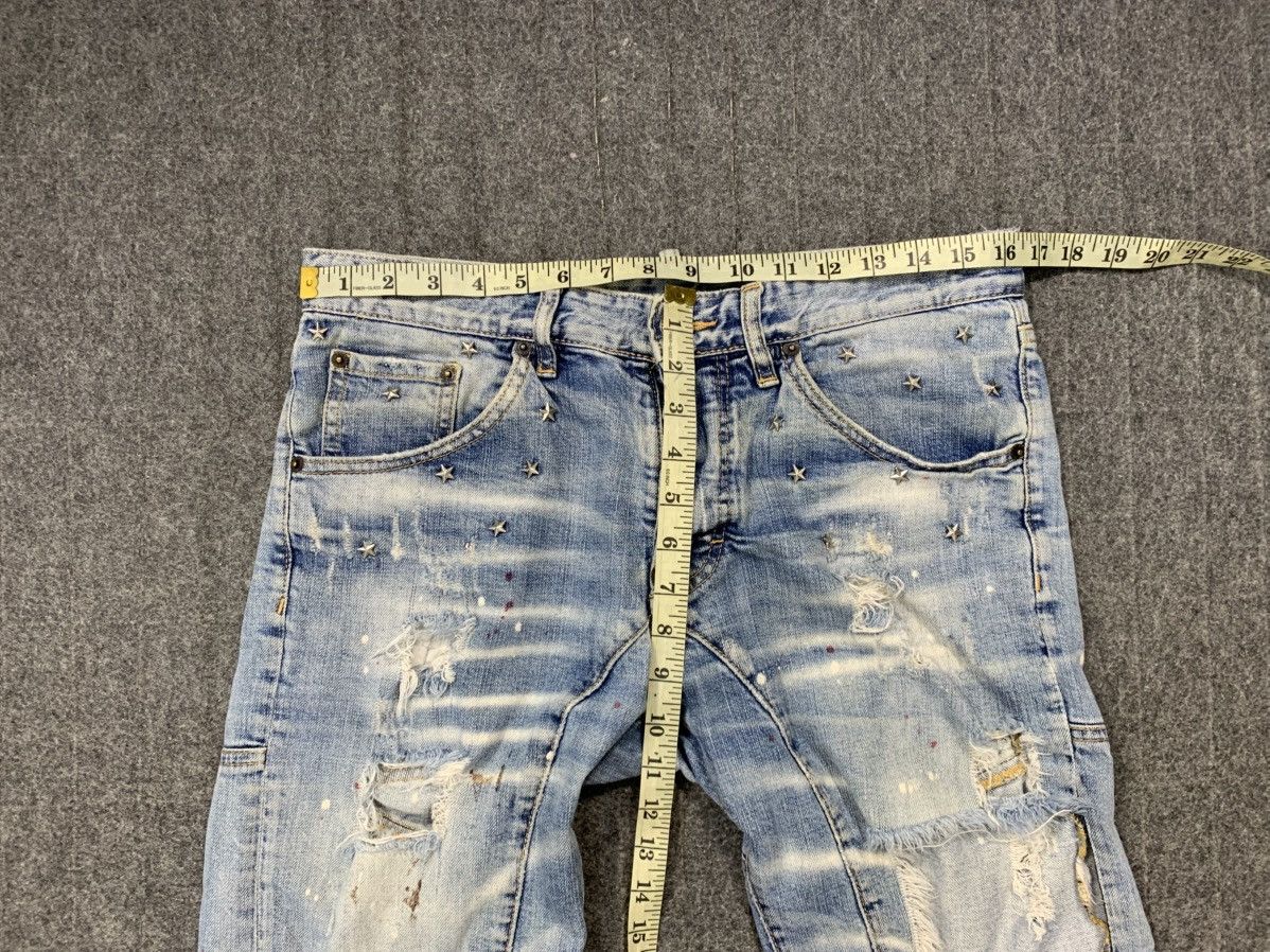Dsquared2 Trashed Dsquared2 Caten Twins Star Stud Faded Indigo Denim Size US 33 - 14 Thumbnail