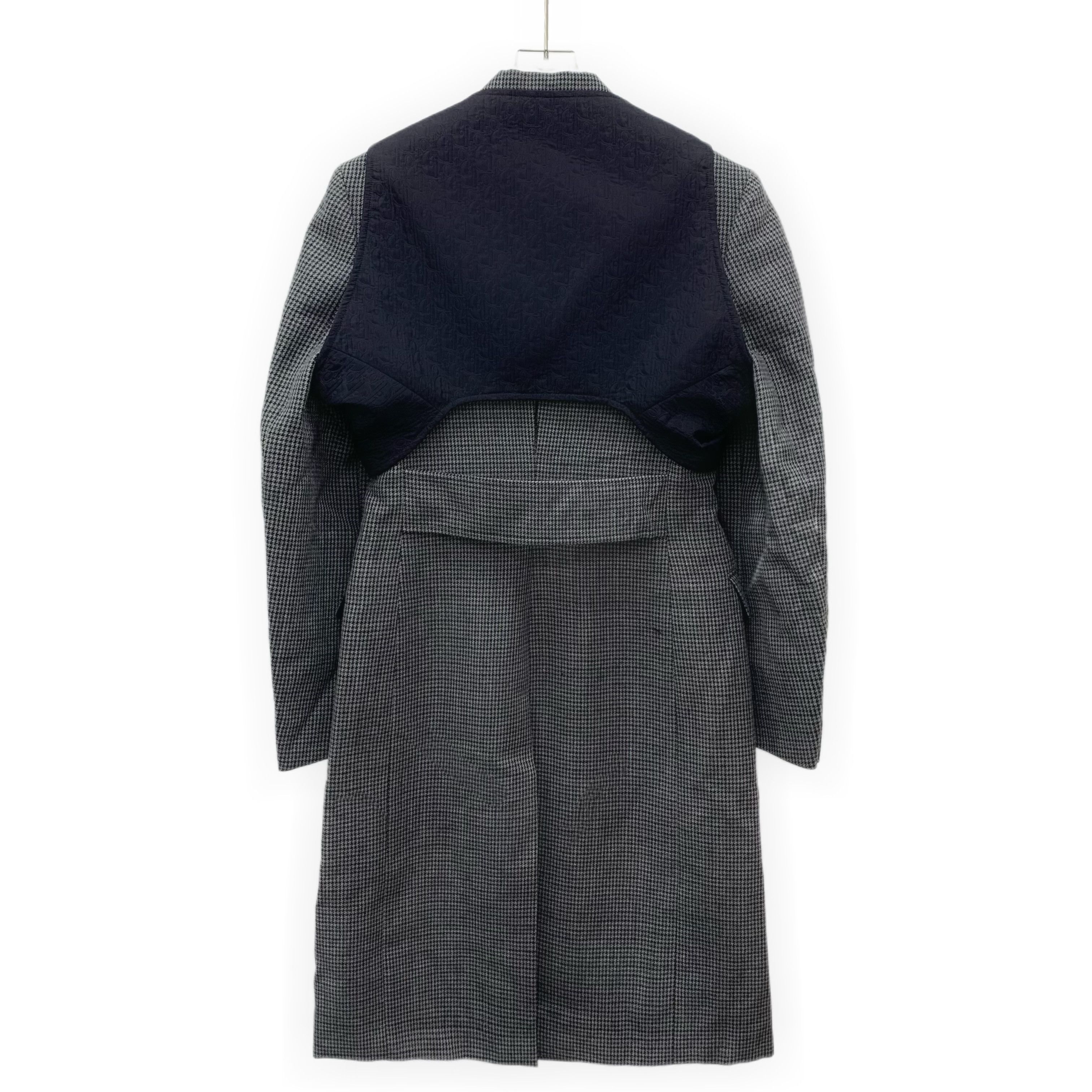 Dior Dior Grey Houndstooth Wool Double-Breasted Coat (Size 46) Size US S / EU 44-46 / 1 - 9 Thumbnail