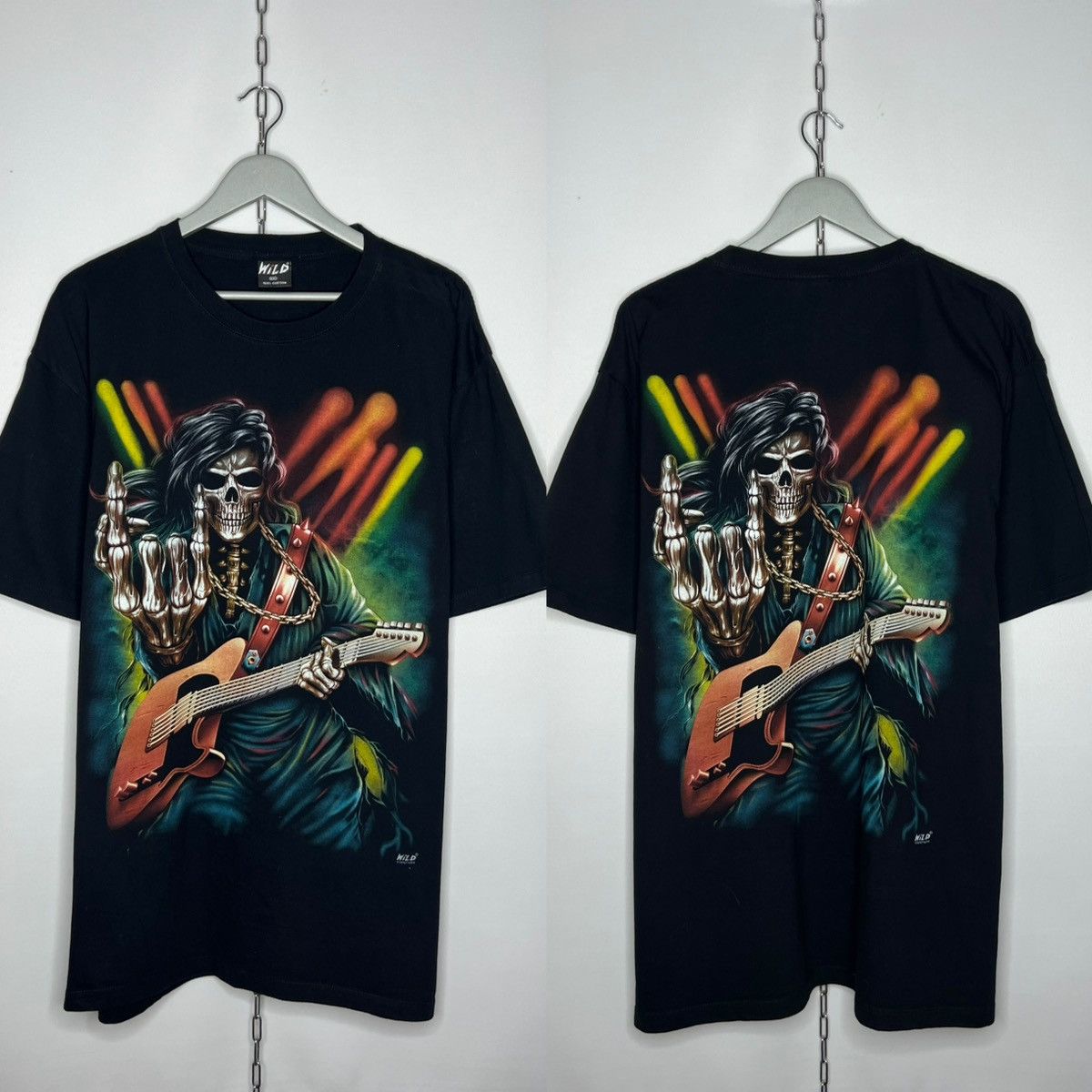Band Tees Vintage Wild Rare Scull Rock Rap Tee T-Shirt Short Sleeve Size US XXL / EU 58 / 5 - 1 Thumbnail
