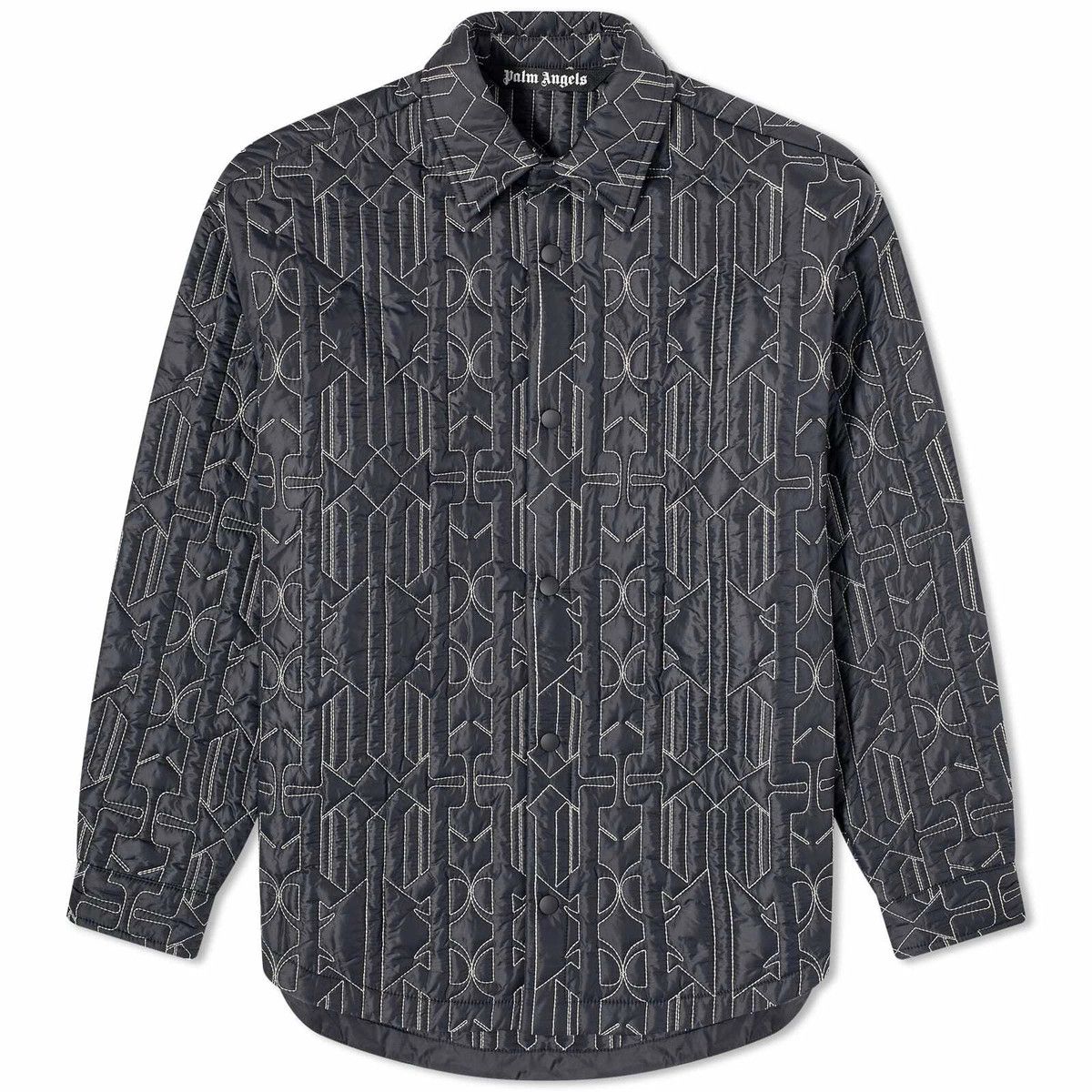Palm Angels o1y0325 Shell Jacket in Black/White Size US L / EU 52-54 / 3 - 1 Thumbnail