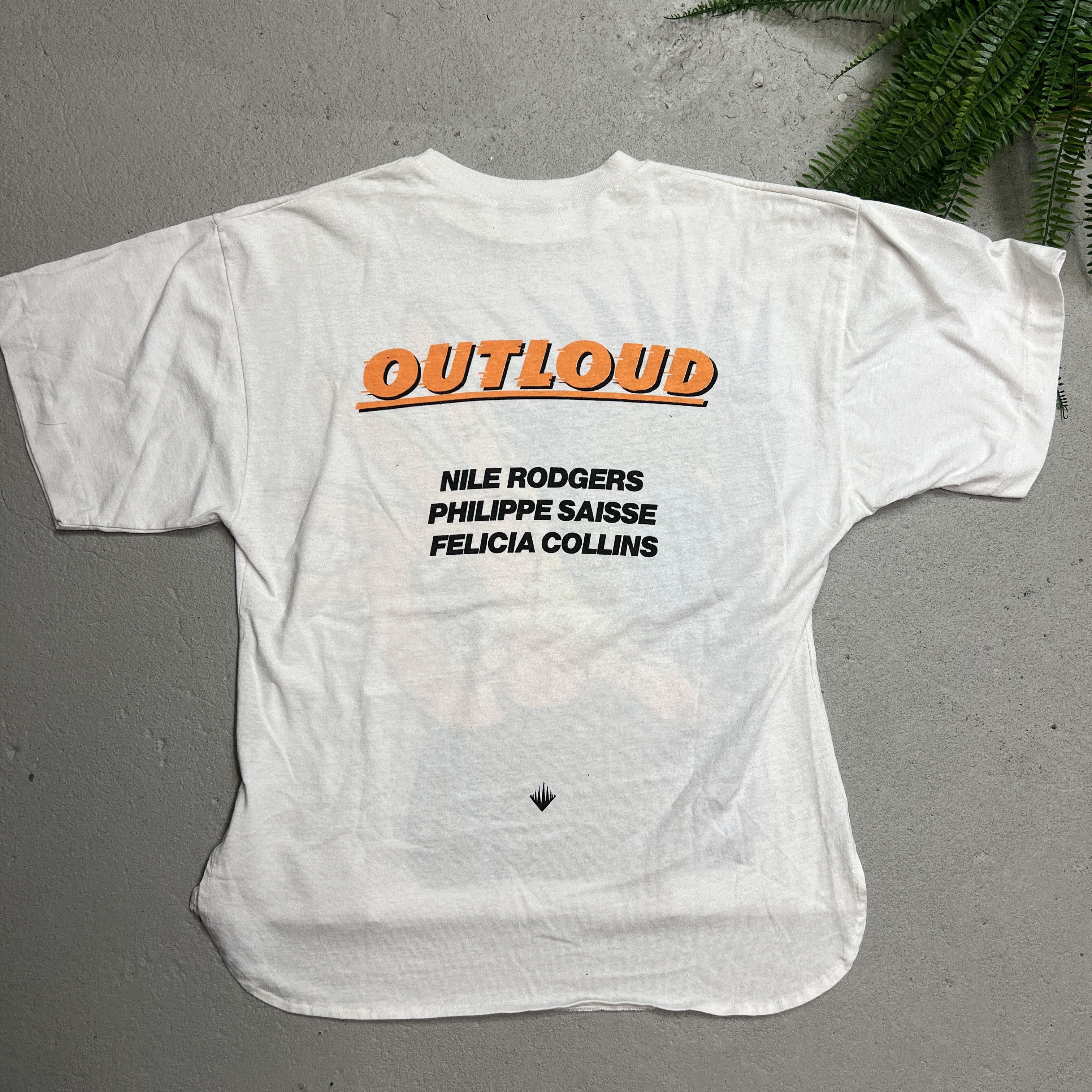 Vintage Vintage 1990s Outloud Rare Promo White Tee Hand Mouth Size US L / EU 52-54 / 3 - 5 Thumbnail