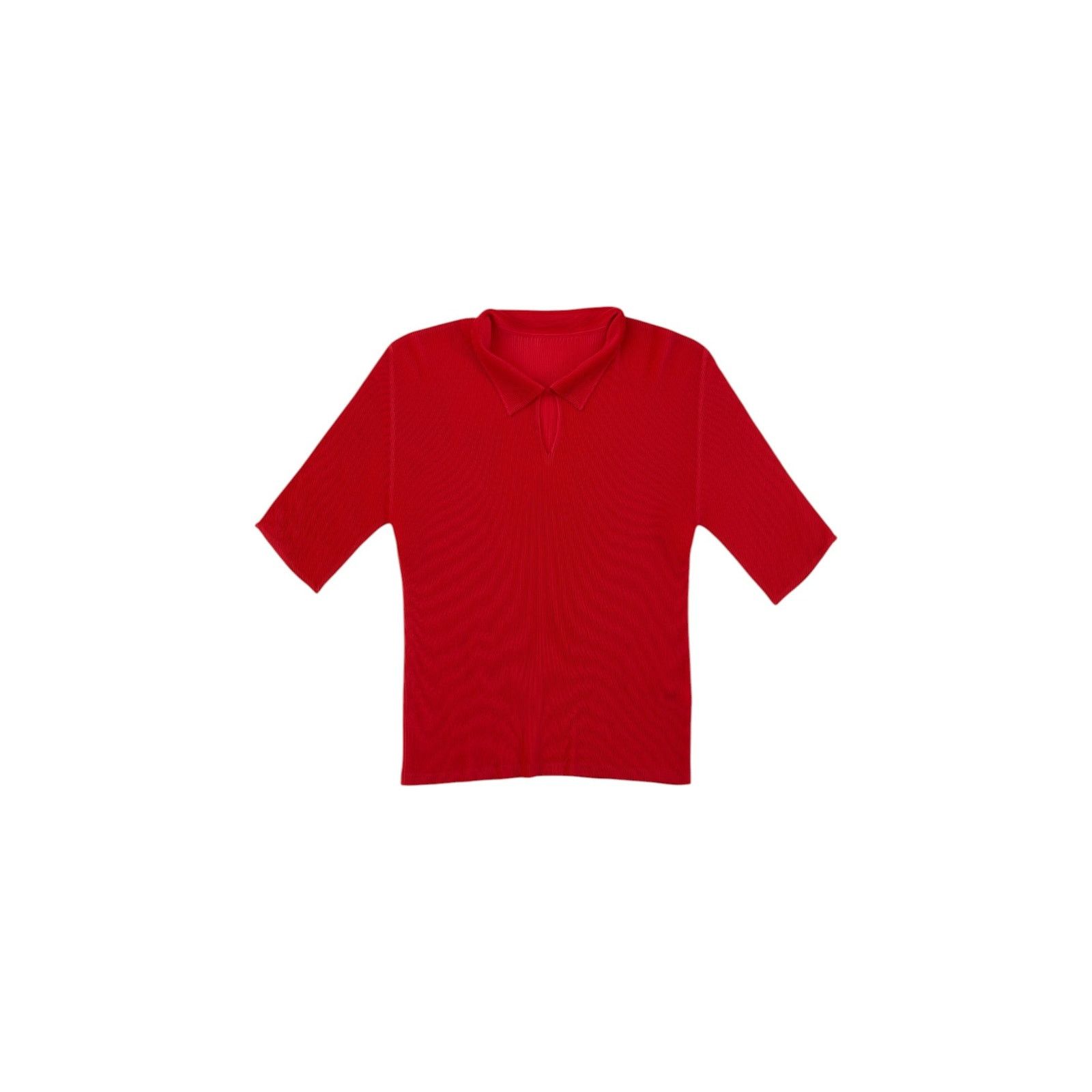 Issey Miyake Pleats Please Red Short Sleeve Top Size L / US 10 / IT 46 - 1 Thumbnail