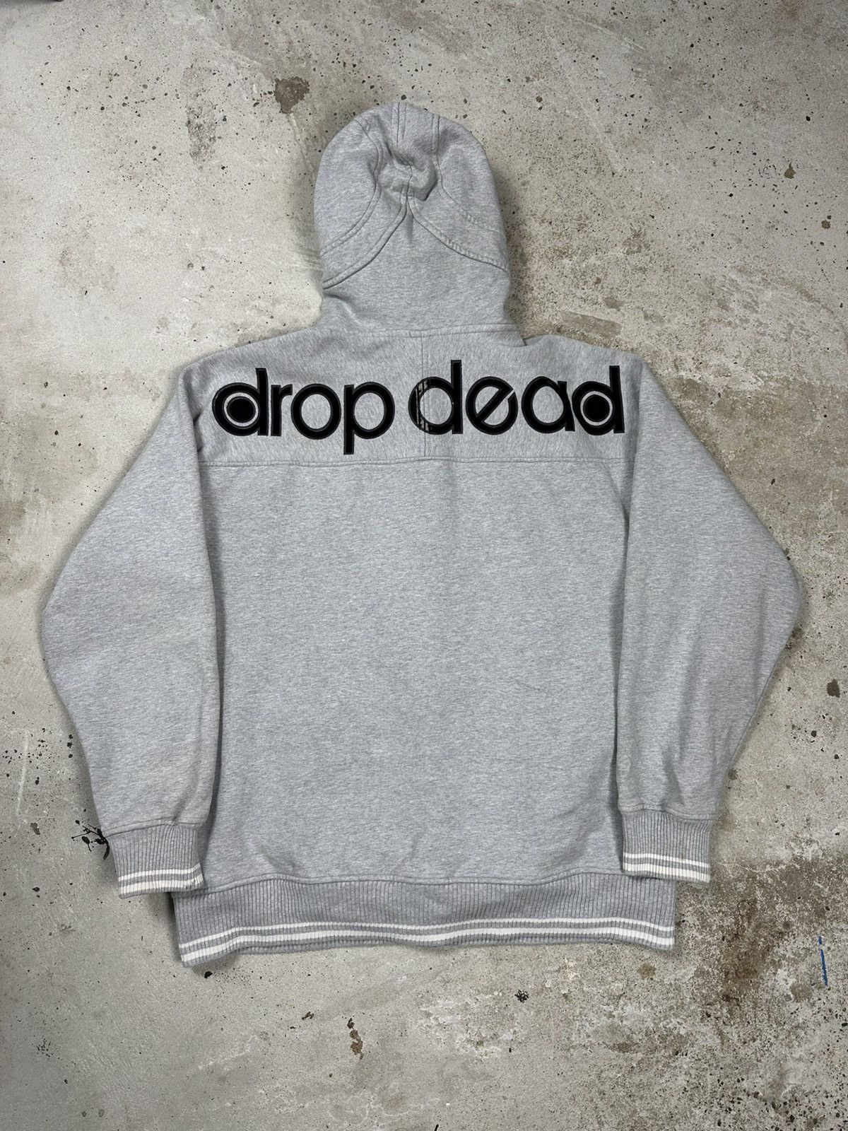 Drop Dead × Drop Dead Clothing Vintage Y2K Drop Dead Grey Full Zip Heavyweight Hoodie Size US L / EU 52-54 / 3 - 1 Thumbnail