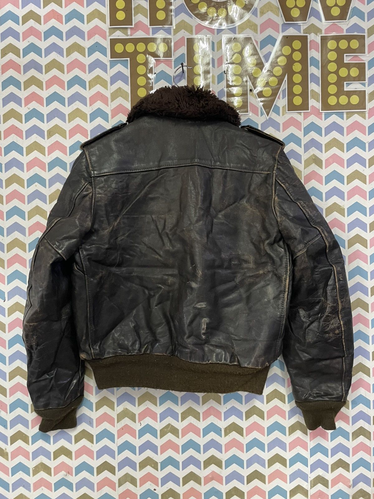 Vintage VINTAGE 80s A2 LEATHER Size US M / EU 48-50 / 2 - 2 Thumbnail