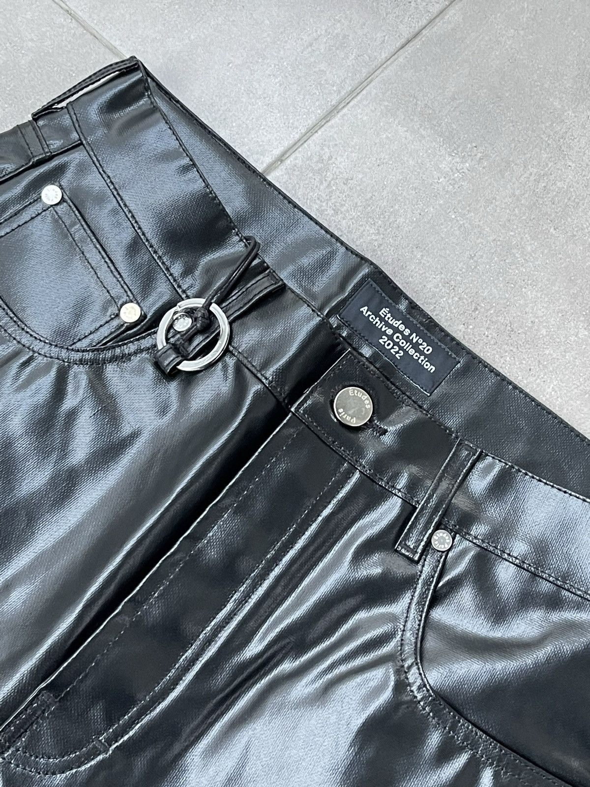 Etudes !DS! SS22 Etudes Corner Coated Faux Leather Black Pants Size US 30 / EU 46 - 12 Thumbnail