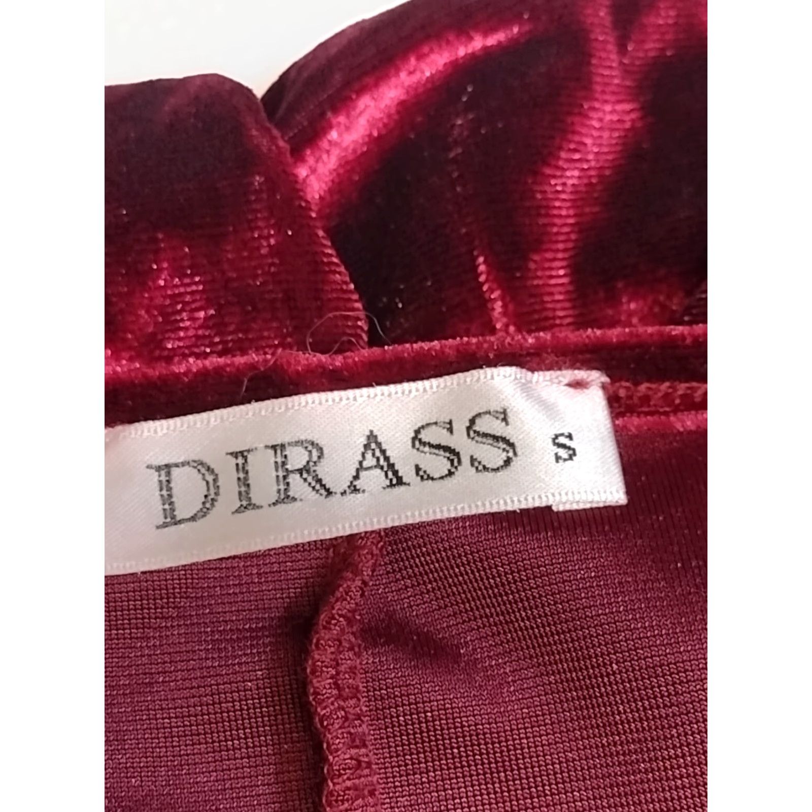 Velvet Dirass Women Dress S Burgundy Velvet Bodycon Ruched Cocktail Over Lap Dress Size S / US 4 / IT 40 - 6 Thumbnail