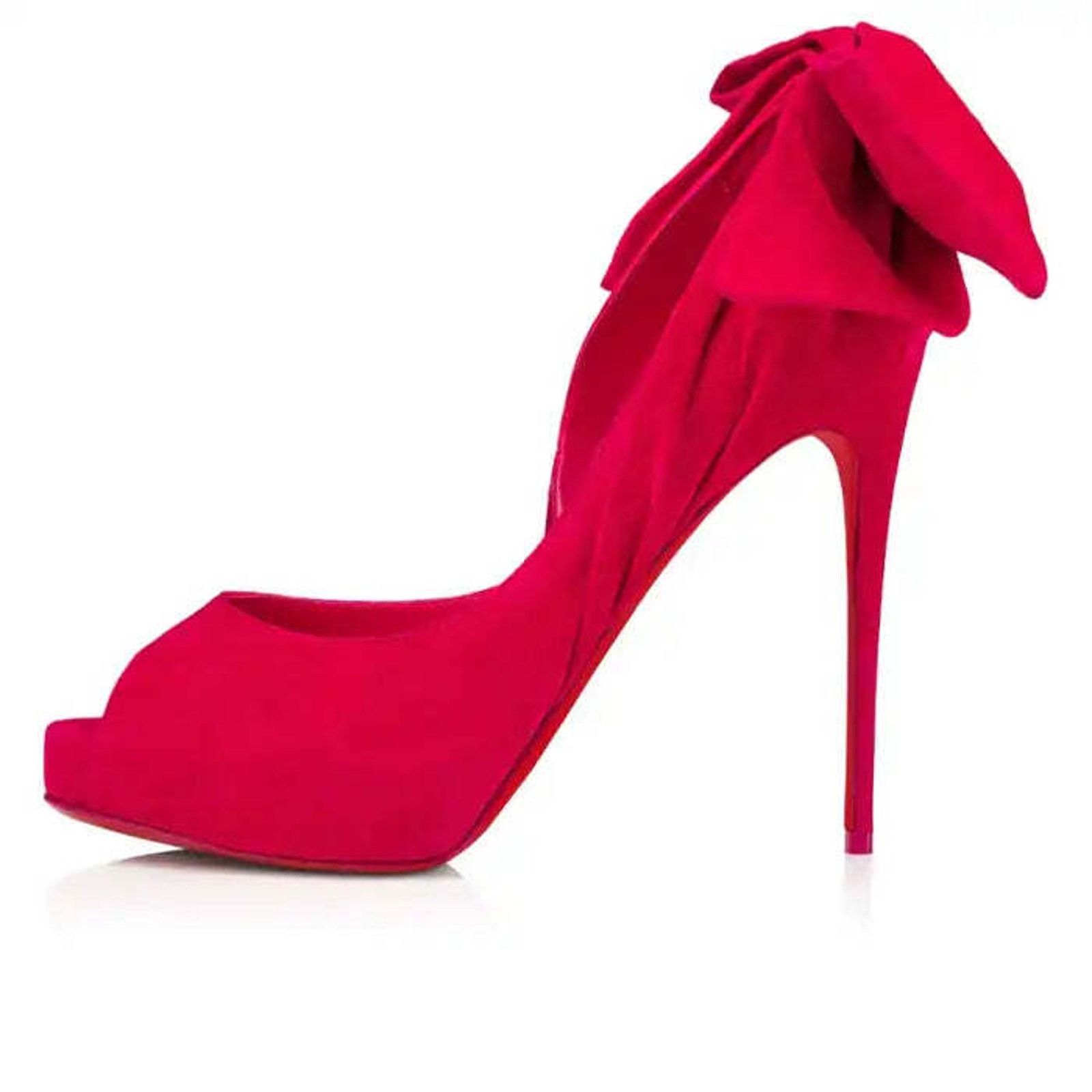 Christian Louboutin Rabakate Alta 120 Bomba Pink Suede Platform Heel Pump 37.5 Size US 7.5 / IT 37.5 - 3 Thumbnail