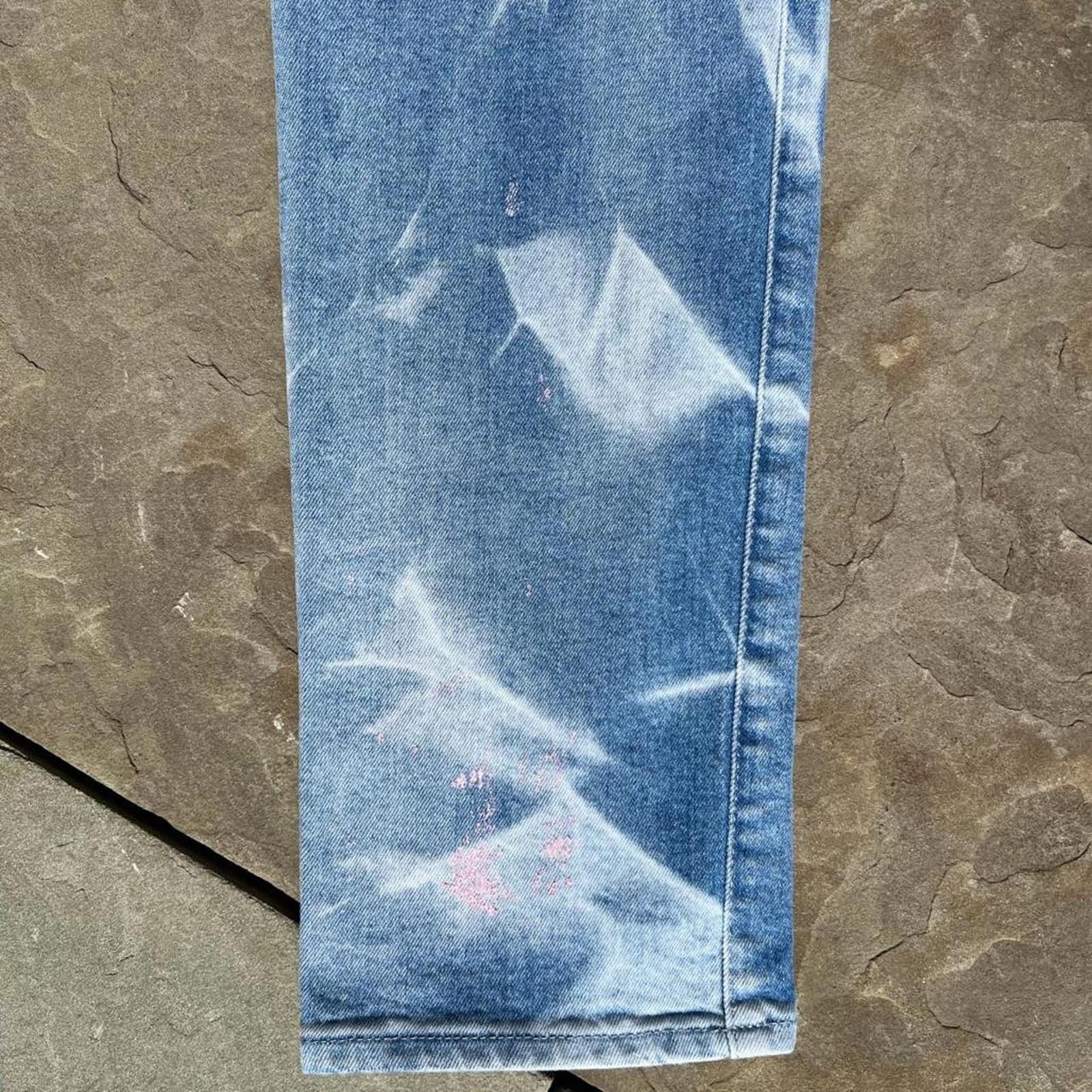Prps Distressed Pink Paint Splatter Ripped Light Wash Slim Jeans Size US 30 / EU 46 - 7 Thumbnail