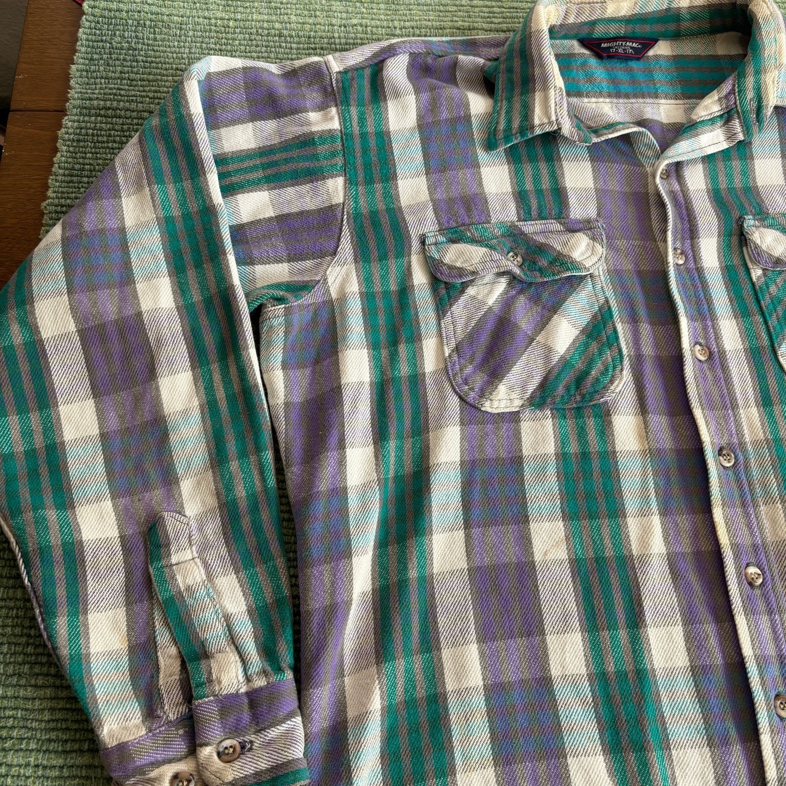 Vintage Vintage Thick Cotton Mighty Mac Plaid Flannel Shirt Sz XL Size US XL / EU 56 / 4 - 5 Thumbnail