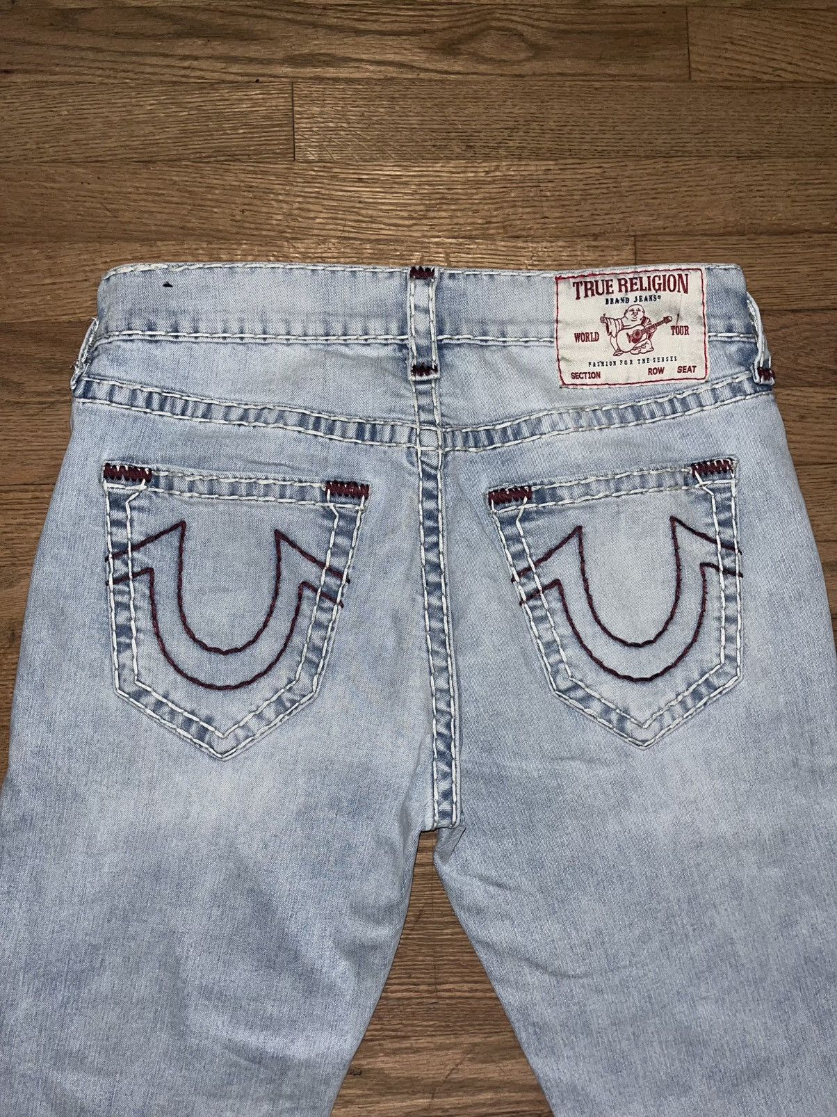 True Religion True Religion Jeans Maroon Stitching Size US 31 - 4 Thumbnail