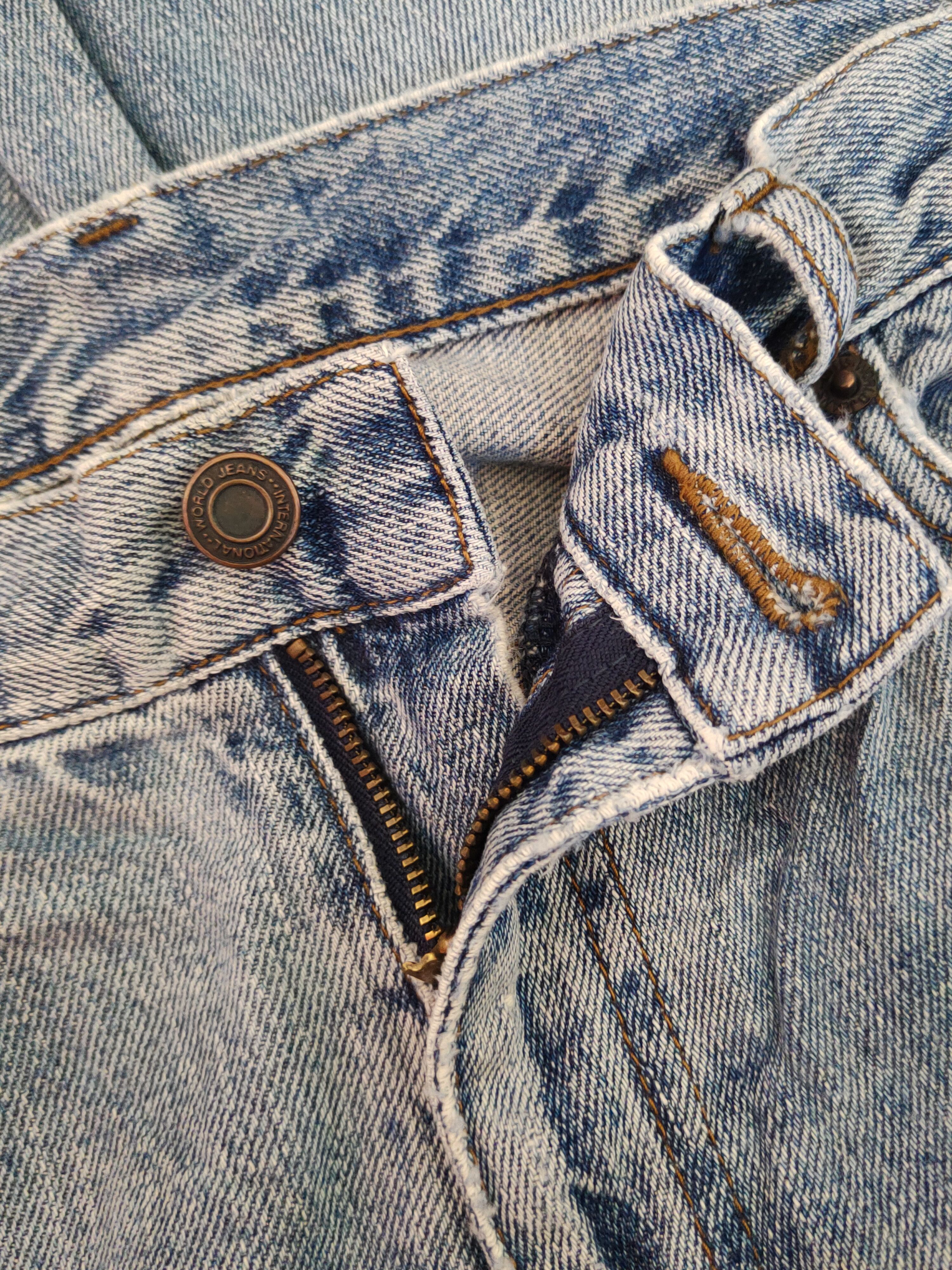 Japanese Brand Topvalu Blue Distressed Ripped Jeans #S2143 Size US 35 - 14 Thumbnail