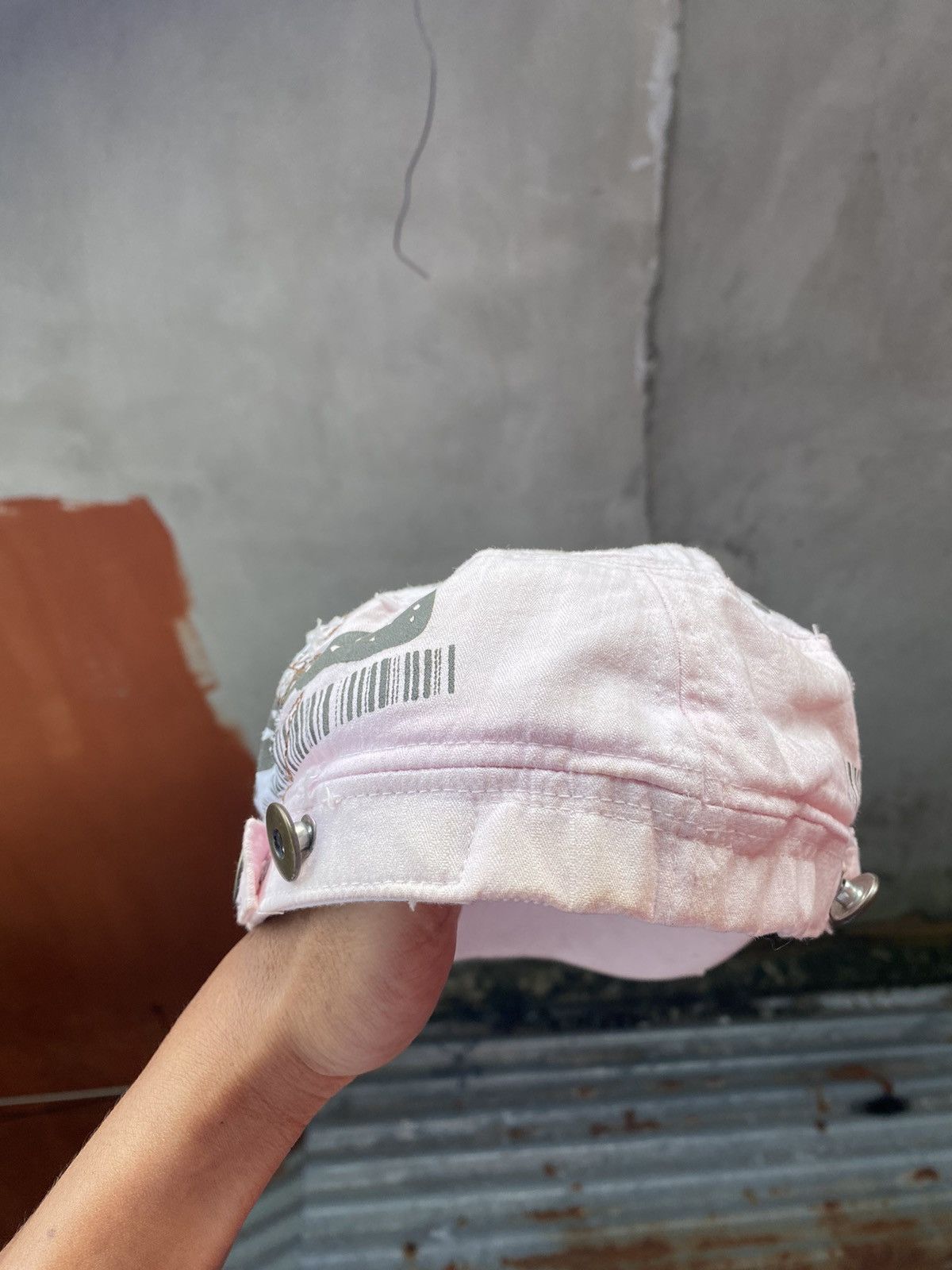 If Six Was Nine × Japanese Brand × Le Grande Bleu (L.G.B.) Skull distressed patrol cap Size ONE SIZE - 4 Thumbnail