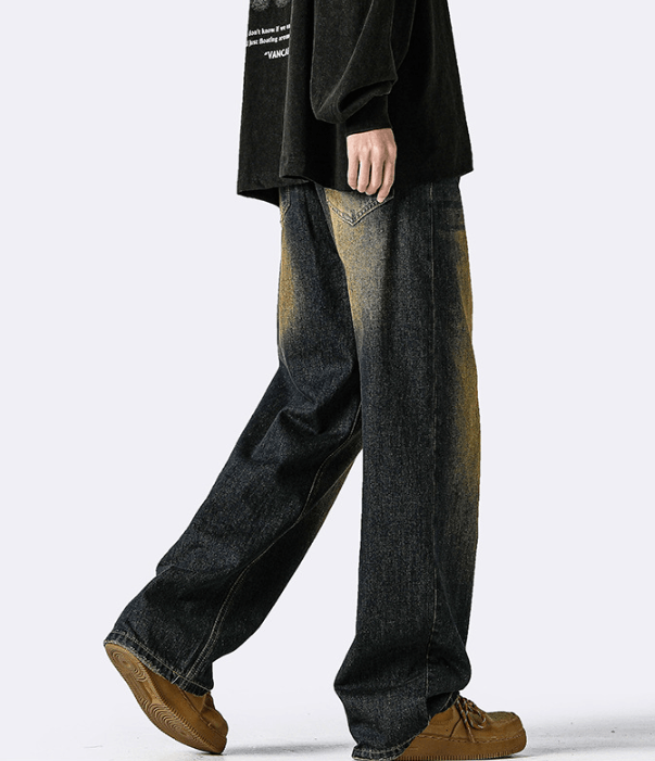 Japanese Brand Retro distressed washed street loose straight casual jeans Size US 32 / EU 48 - 5 Thumbnail