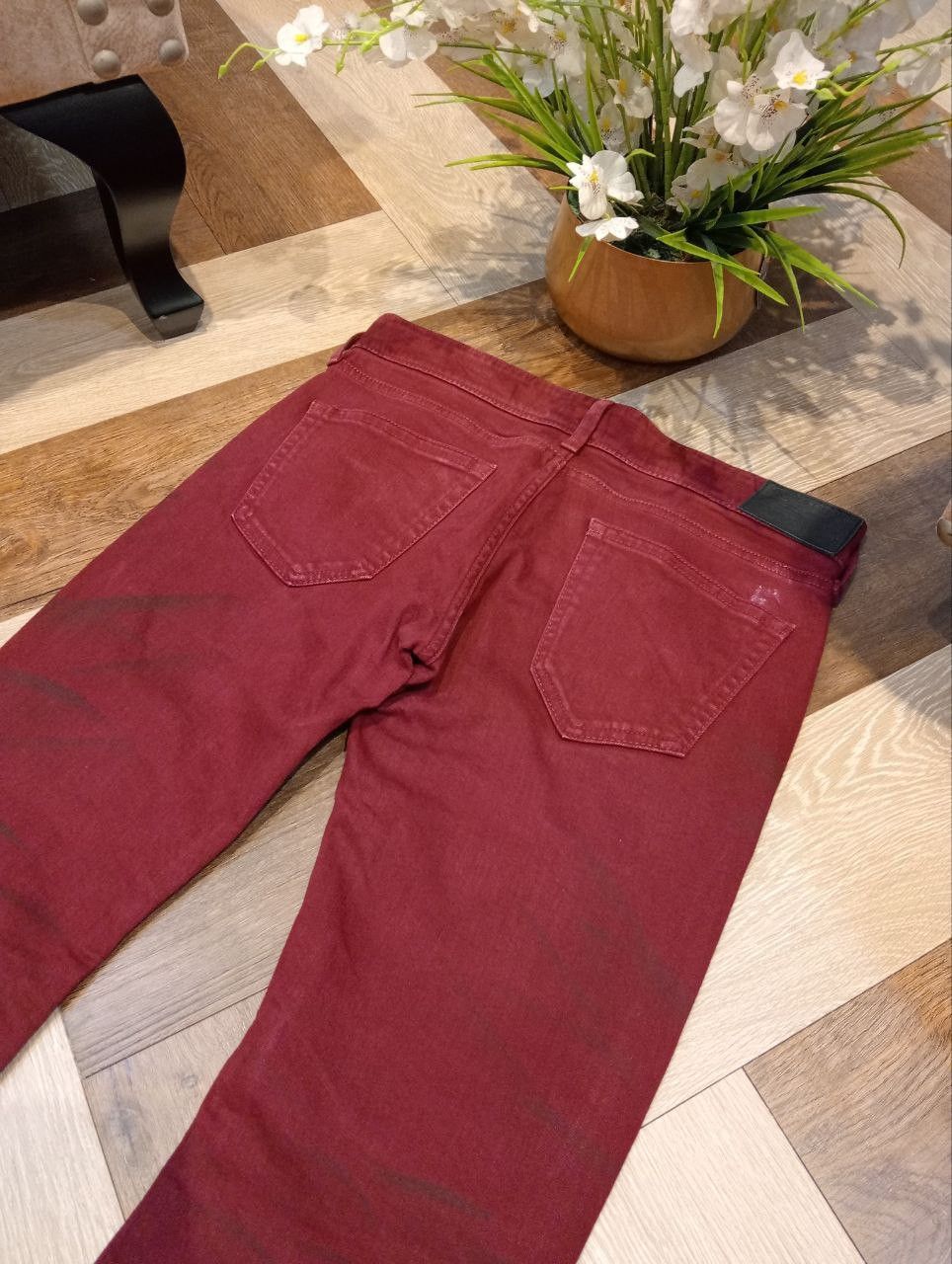 Murder License MURDER LICENSE MAROON MUDWASH WHISKER FADE CURVE JEANS Size US 33 - 12 Thumbnail