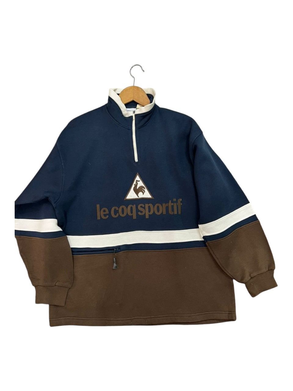 Le Coq Sportif Vintage 90s LE COQ SPORTIF Stripe Pullover Jumper Size US L / EU 52-54 / 3 - 2 Thumbnail