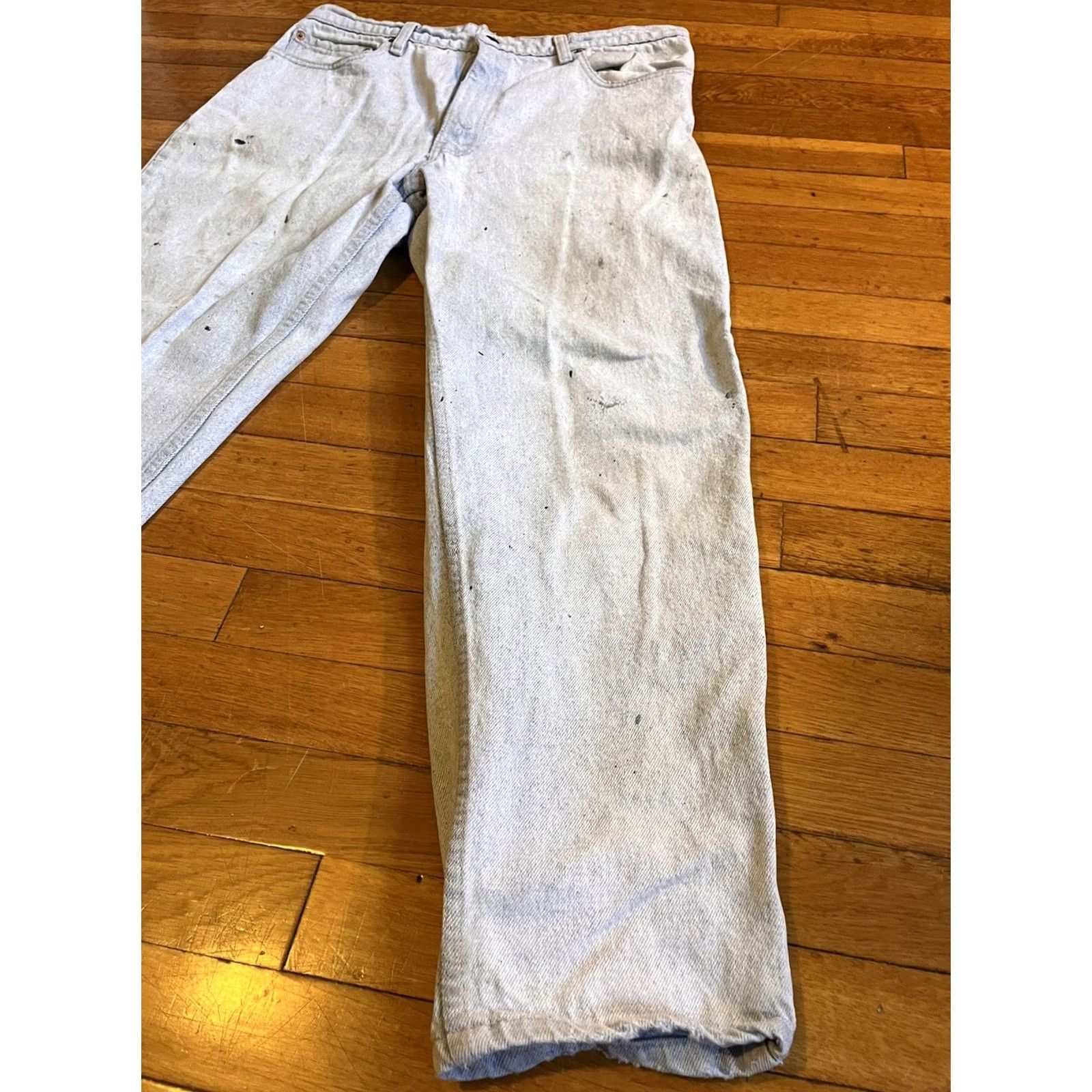 Levi's VINTAGE Levi’s Jeans Mens 33x28 Distressed 80s USA Blue Denim Cotton 5-Pocket Regular Straight Jeans Mens Size US 33 - 3 Thumbnail